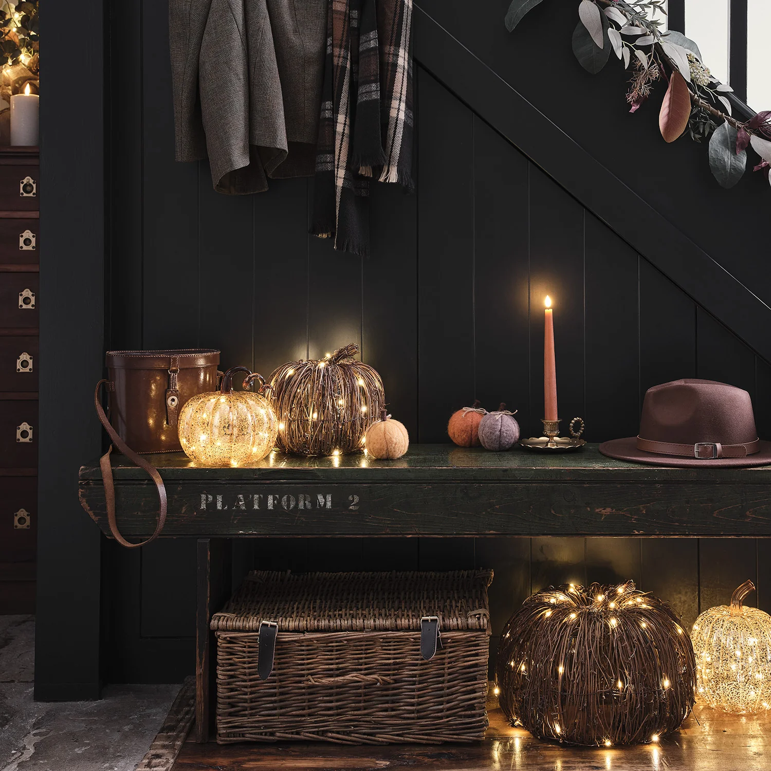 Set of 2 Rattan Light Up Pumpkins - Image 7