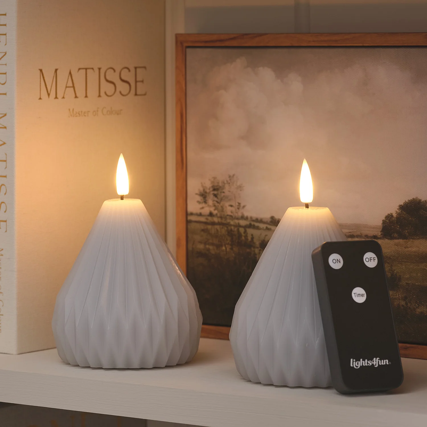 Set of 2 TruGlow® Sculpted LED Pear Candles with Remote Control - Image 5