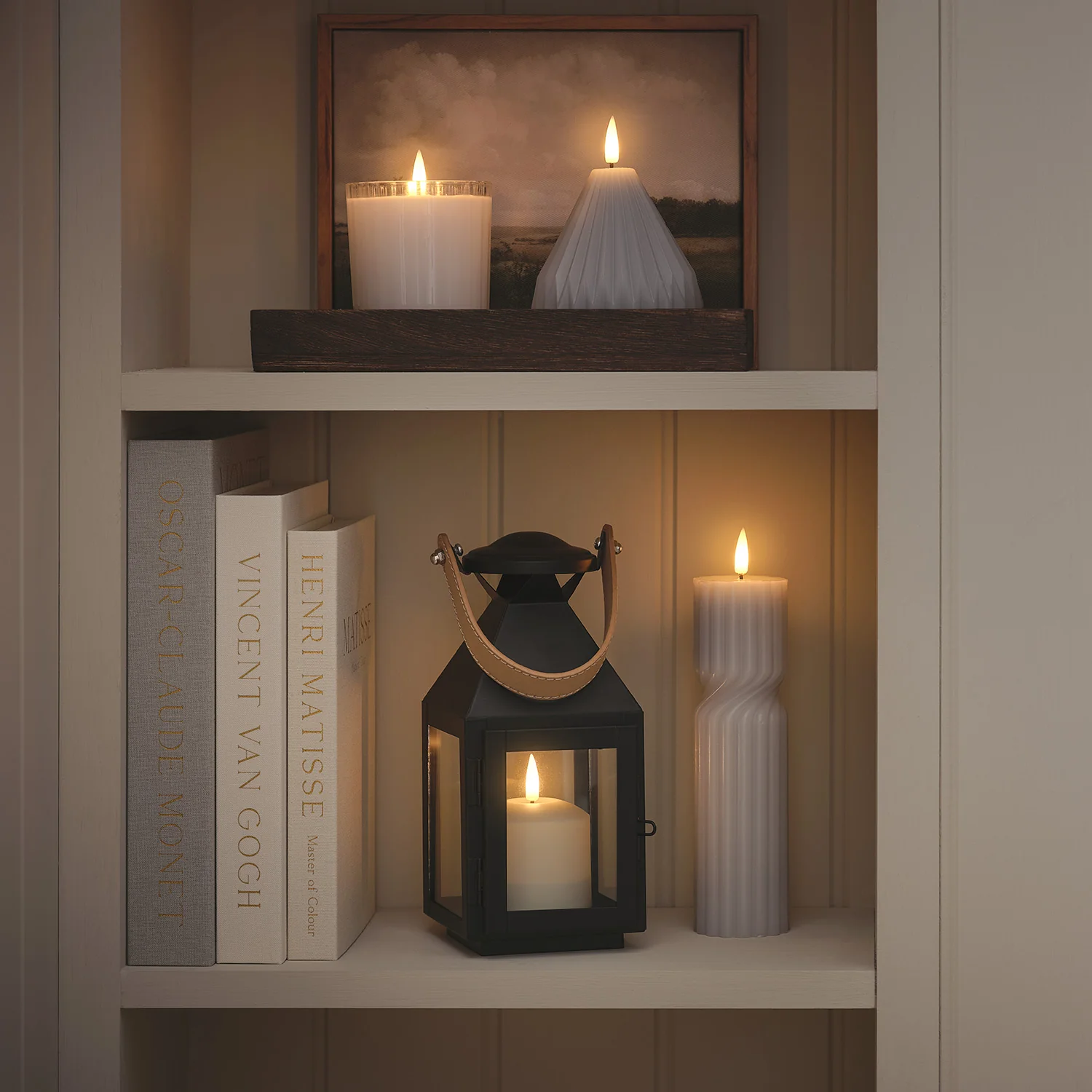 TruGlow® Grey Twist LED Pillar Candle Duo with Remote Control - Image 3