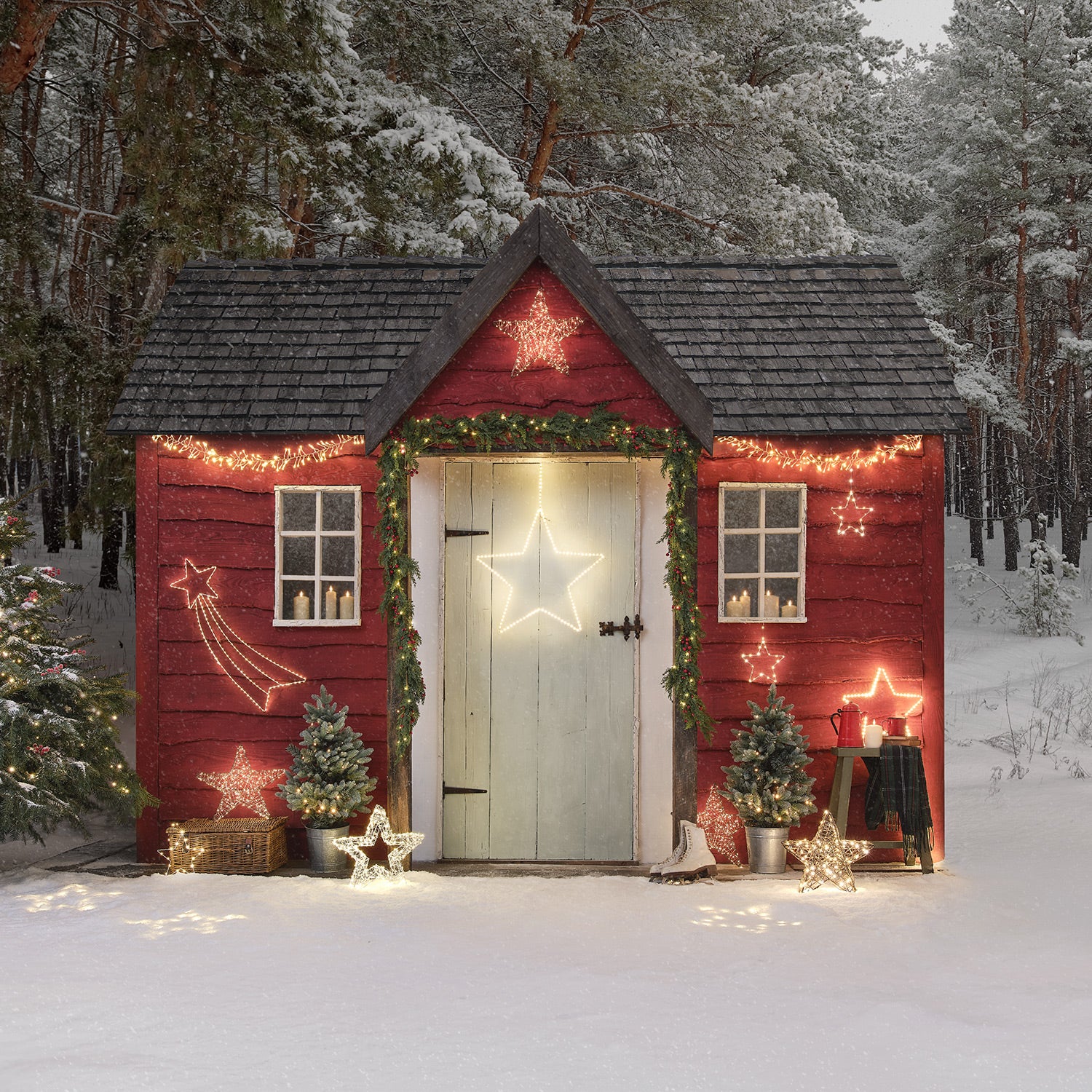 LED Hanging Star Christmas Decoration Trio - Image 3