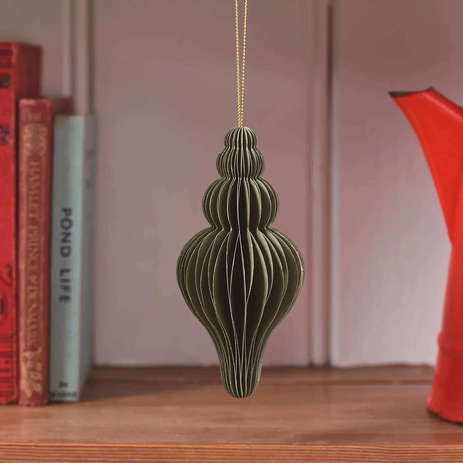 3 Pine Green Paper Christmas Baubles - Image 4