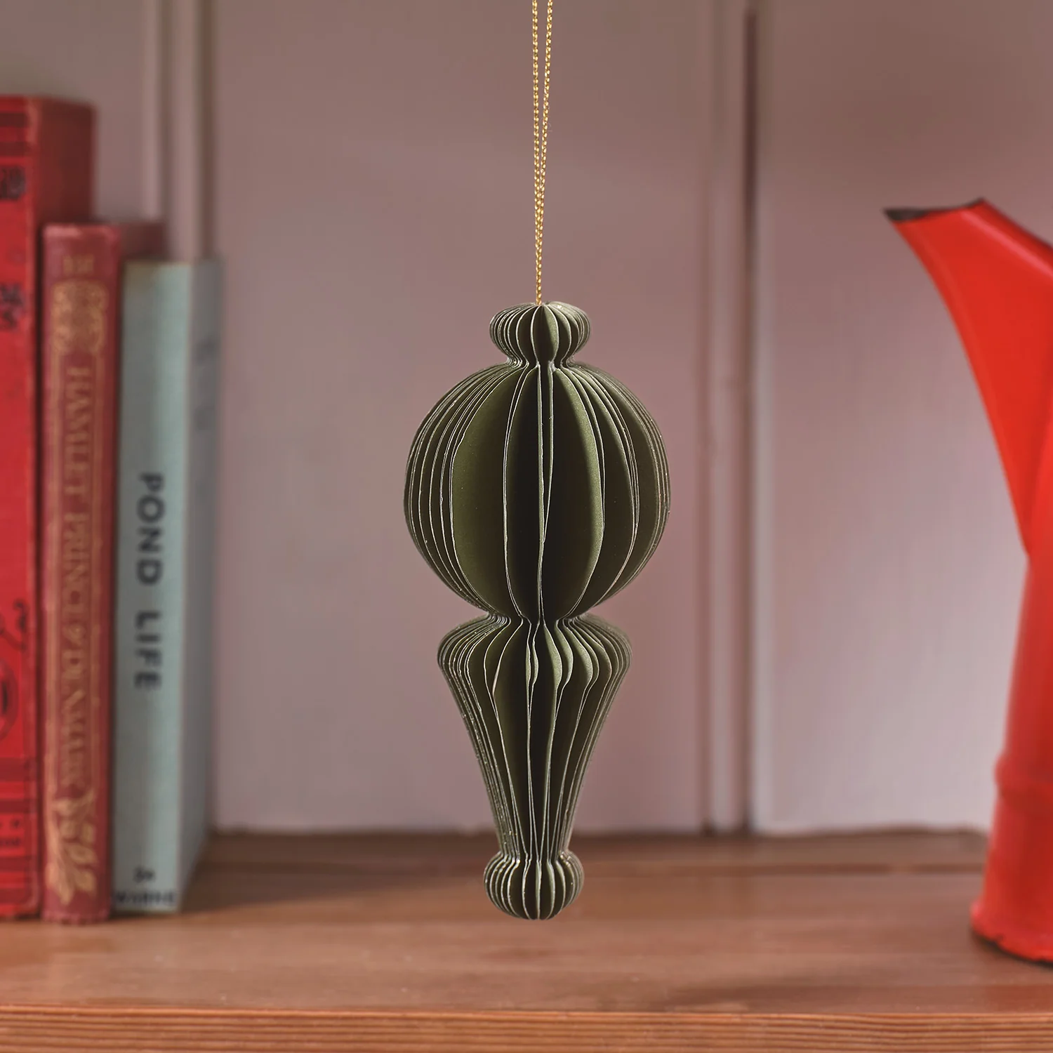 3 Pine Green Paper Christmas Baubles - Image 5