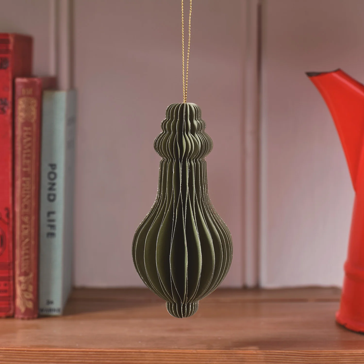 3 Pine Green Paper Christmas Baubles - Image 6