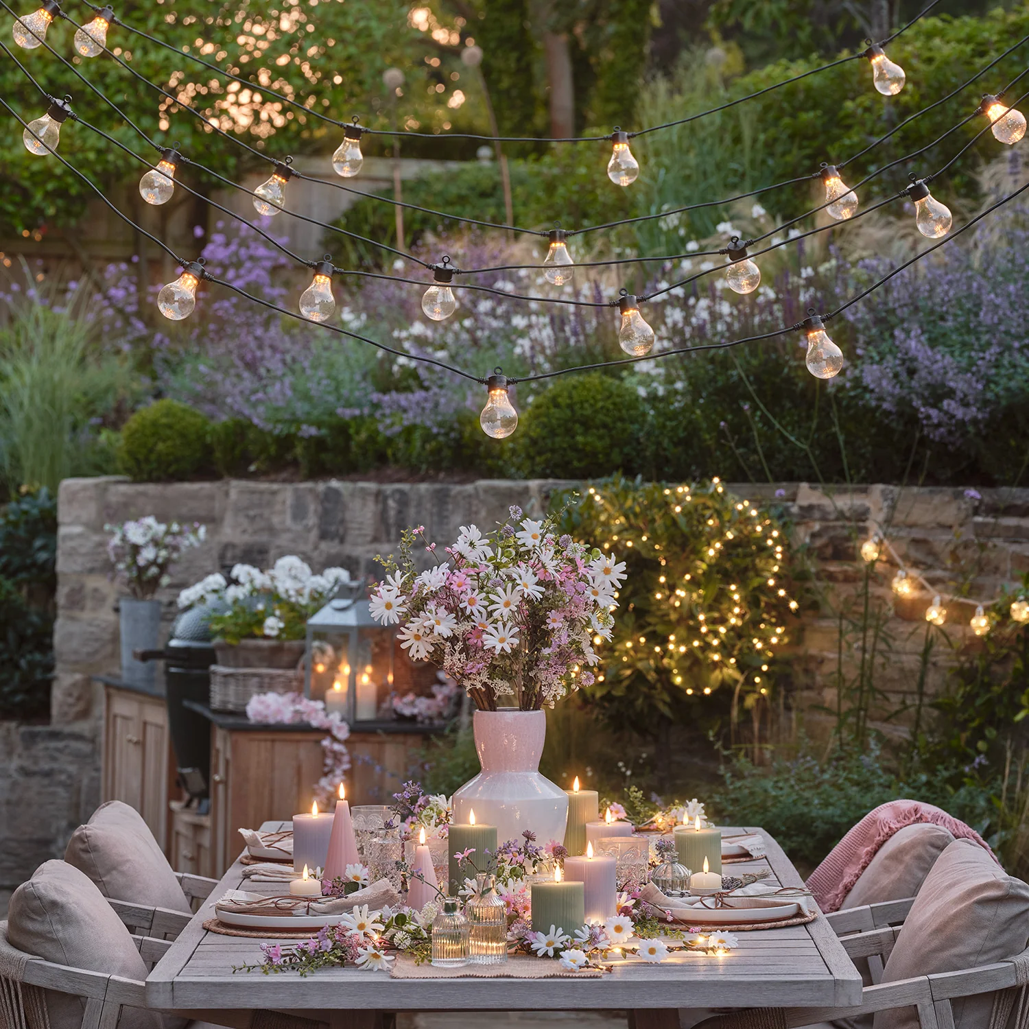 TruGlow® Lilac Ribbed LED Pillar Candle Trio with Remote Control - Image 4