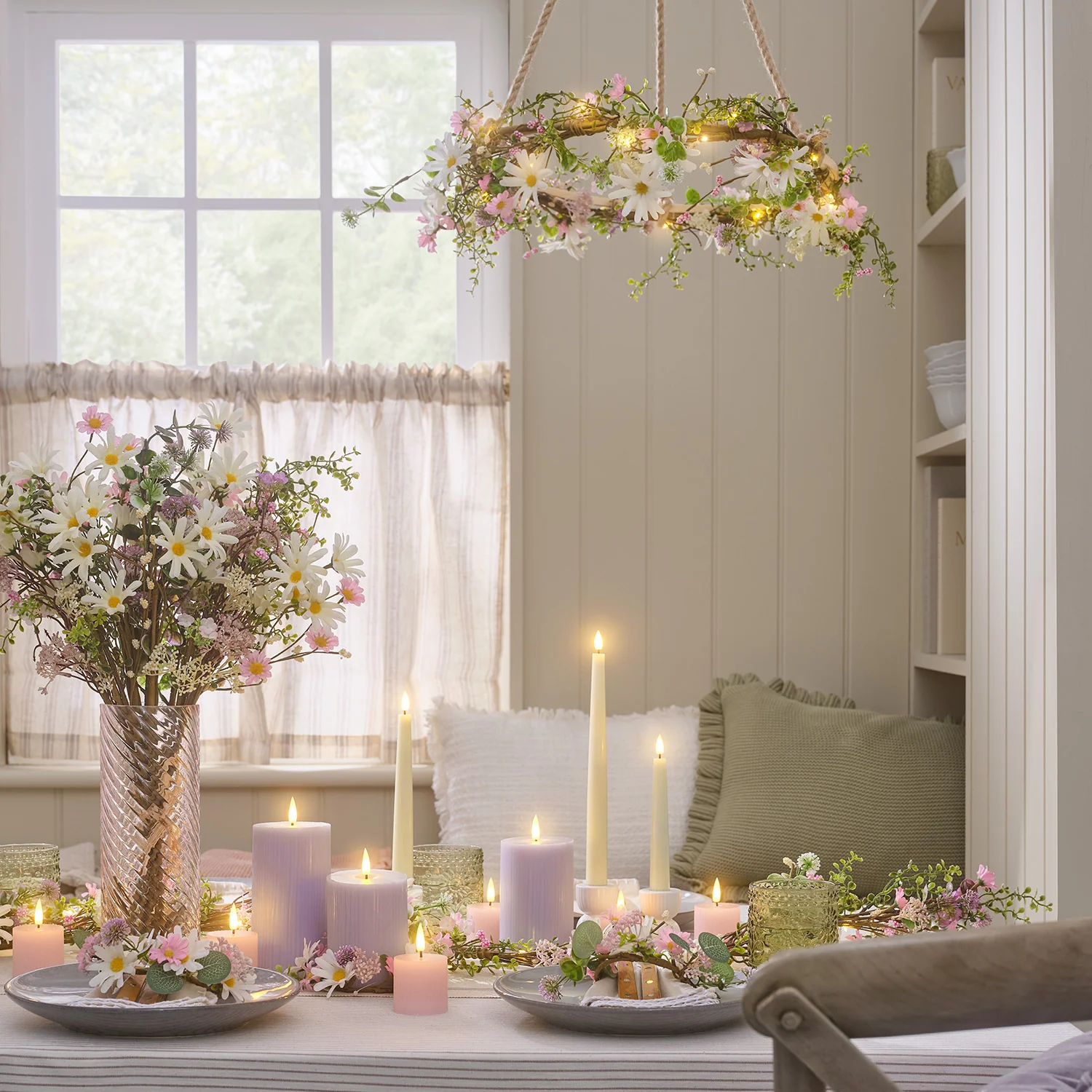 TruGlow® Lilac Ribbed LED Pillar Candle Trio with Remote Control - Image 5