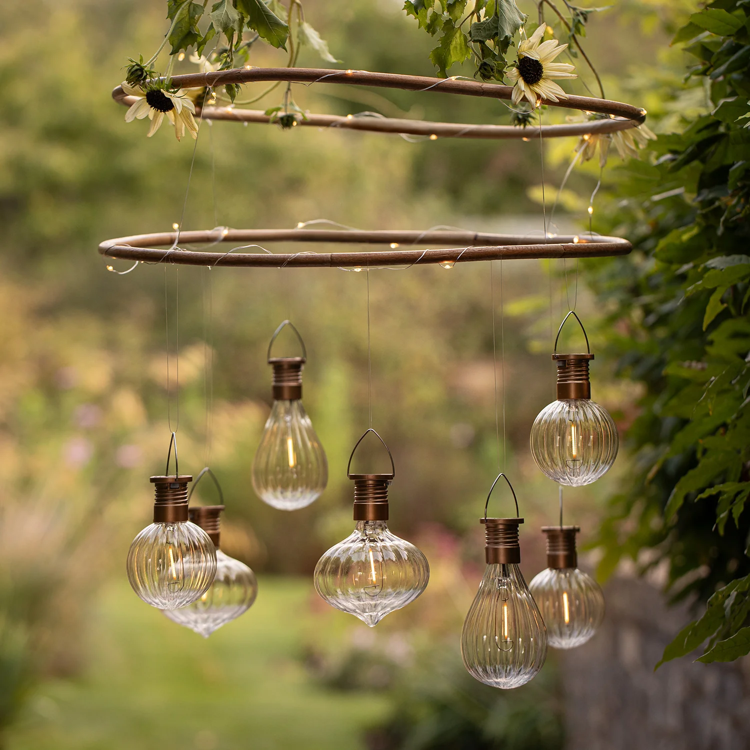 Set of 3 Warm White Hanging Solar Lights - Image 6