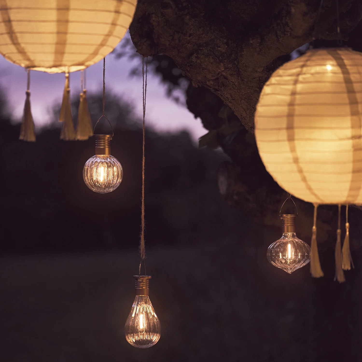 Set of 3 Warm White Hanging Solar Lights - Image 8
