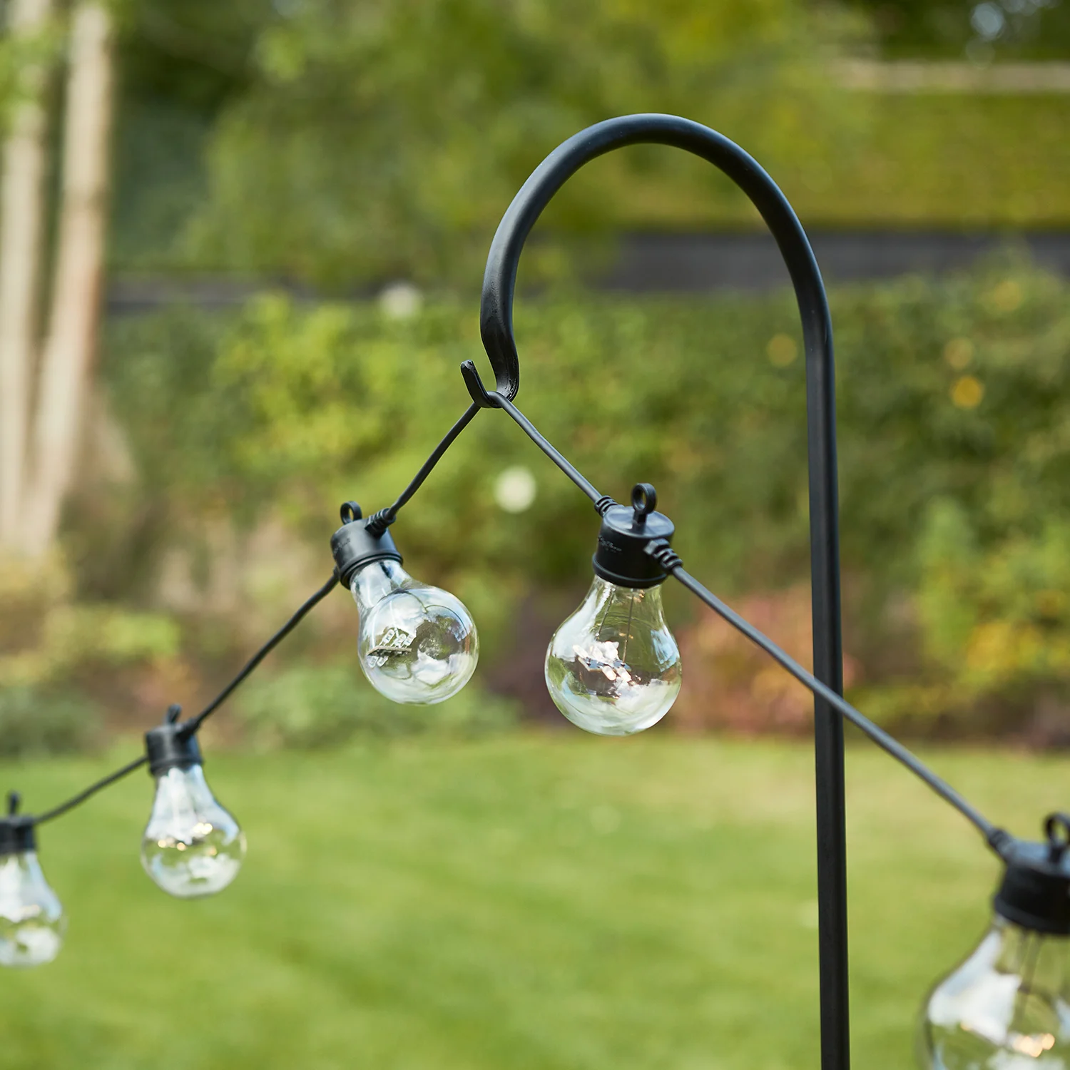 Set of 4 Black Shepherd's Hook Festoon Poles, 1.6m - Image 2
