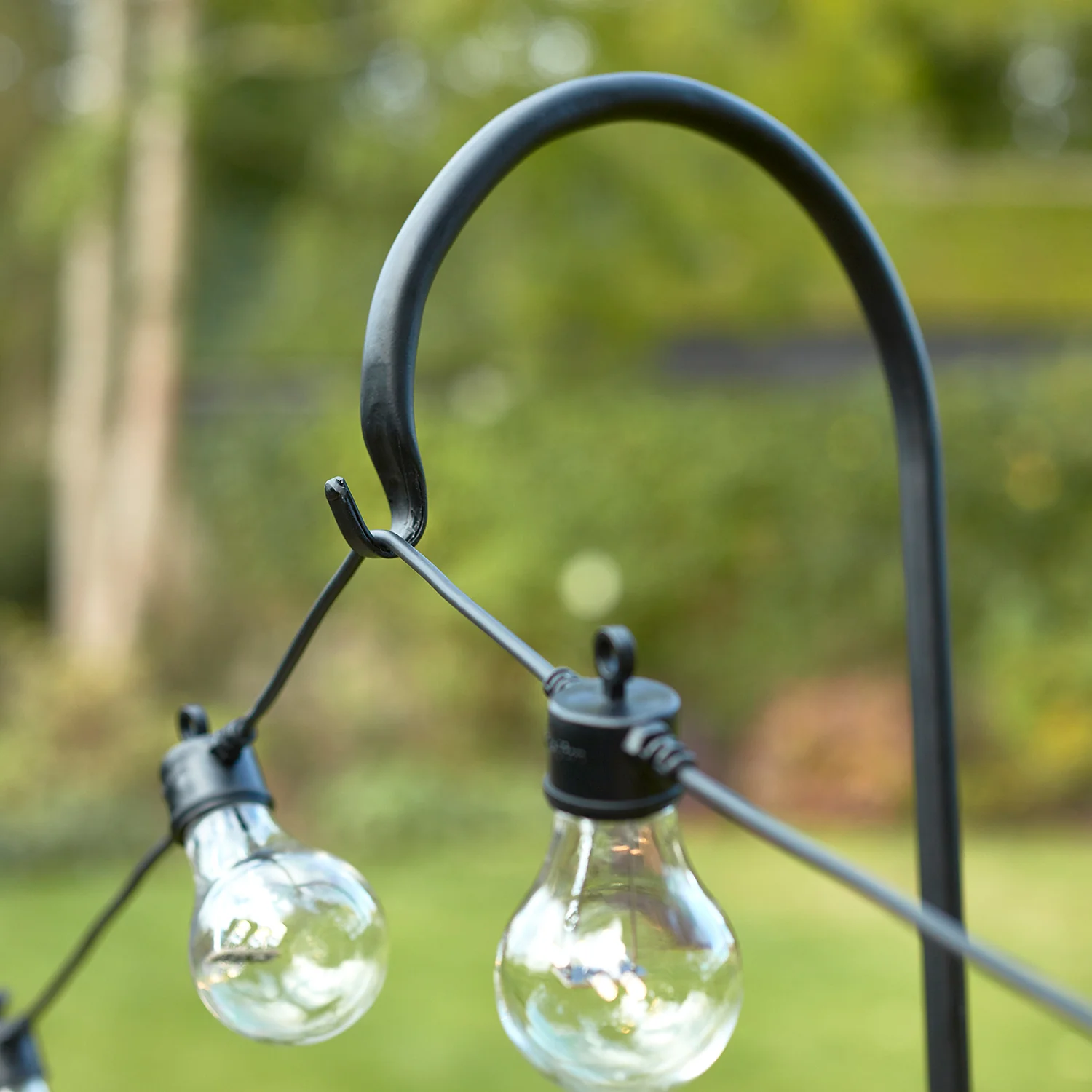 Set of 4 Black Shepherd's Hook Festoon Poles, 1.6m - Image 3
