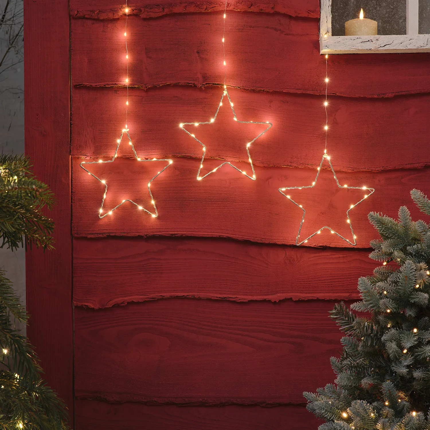 6 Outdoor Hanging Star Lights - Image 2