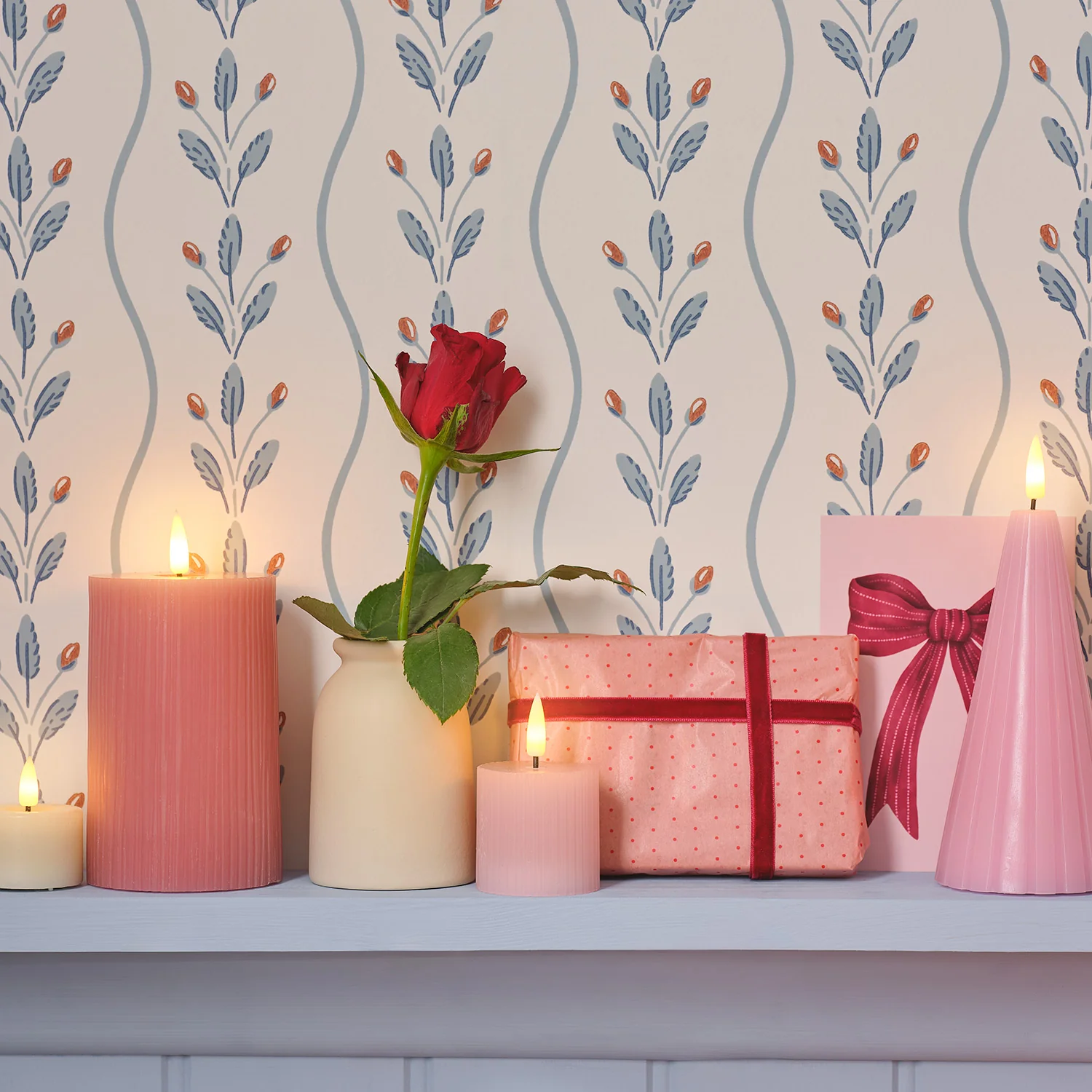 6 TruGlow® Blush Pink Ribbed LED Votive Candles with Remote Control - Image 6