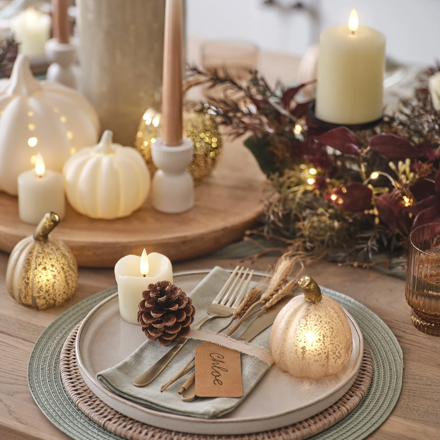 Set of 4 Mini Glass Light Up Pumpkin Decorations - Image 6