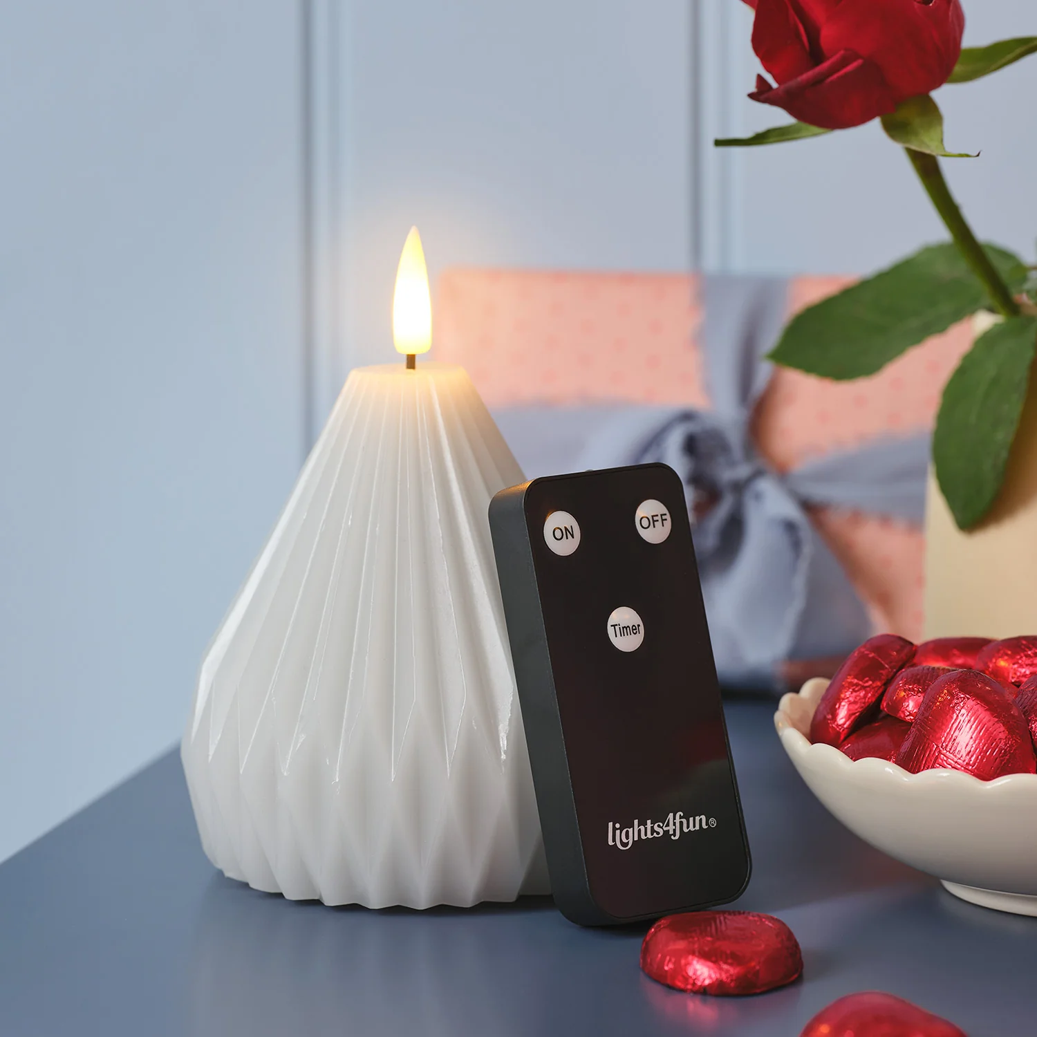 TruGlow® Sculpted LED Pear Candle with Remote Control - Image 4