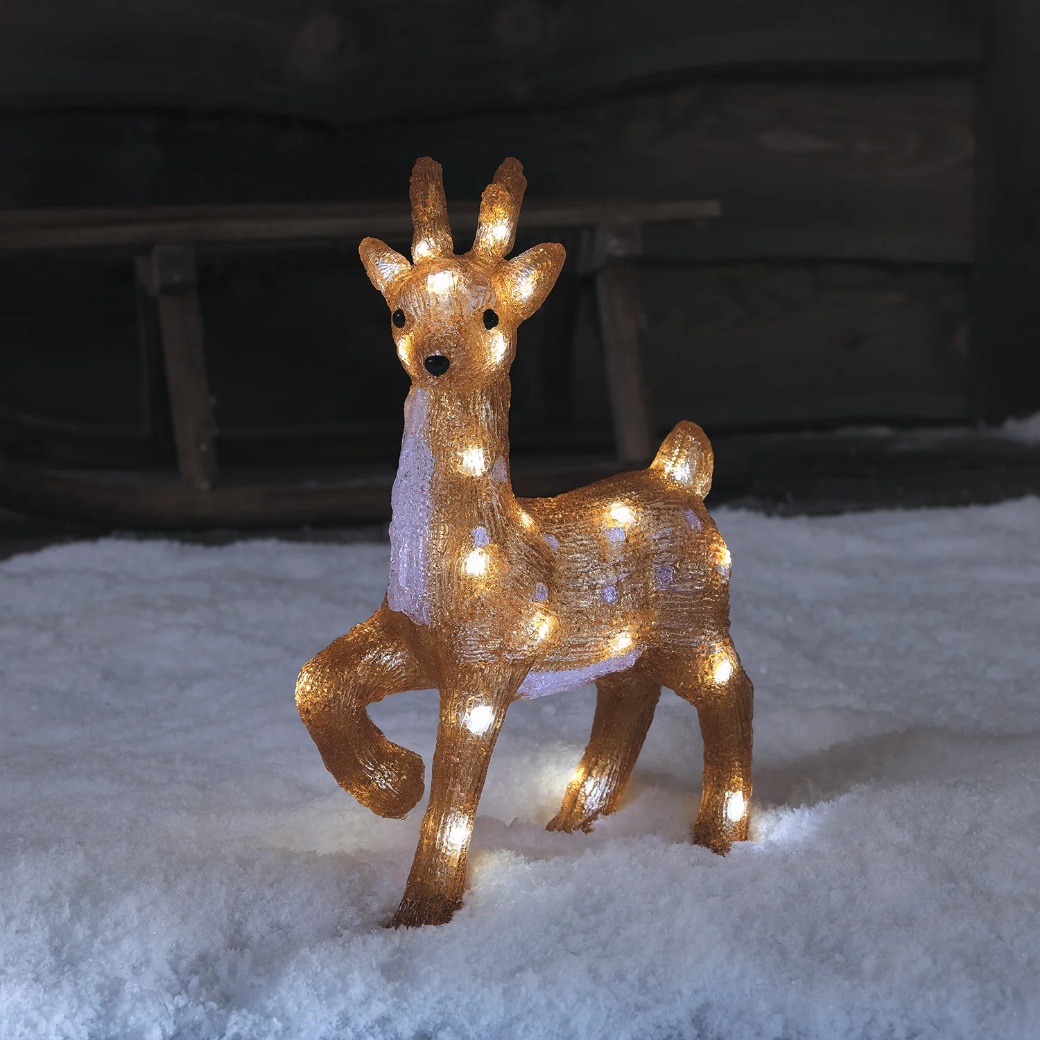 36cm Stag & Doe LED 3D Acrylic Reindeer Duo - Image 3