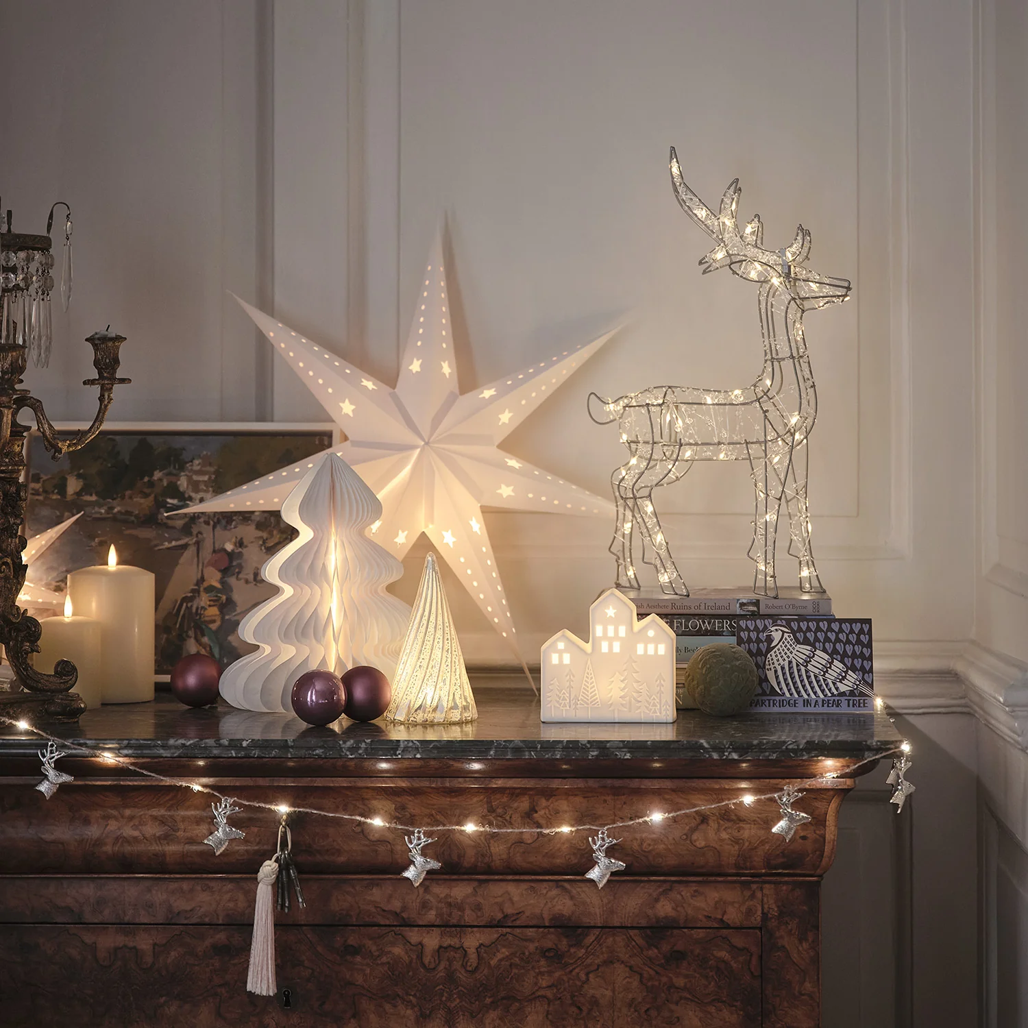Stag’s Head Micro LED Christmas Garland - Image 7