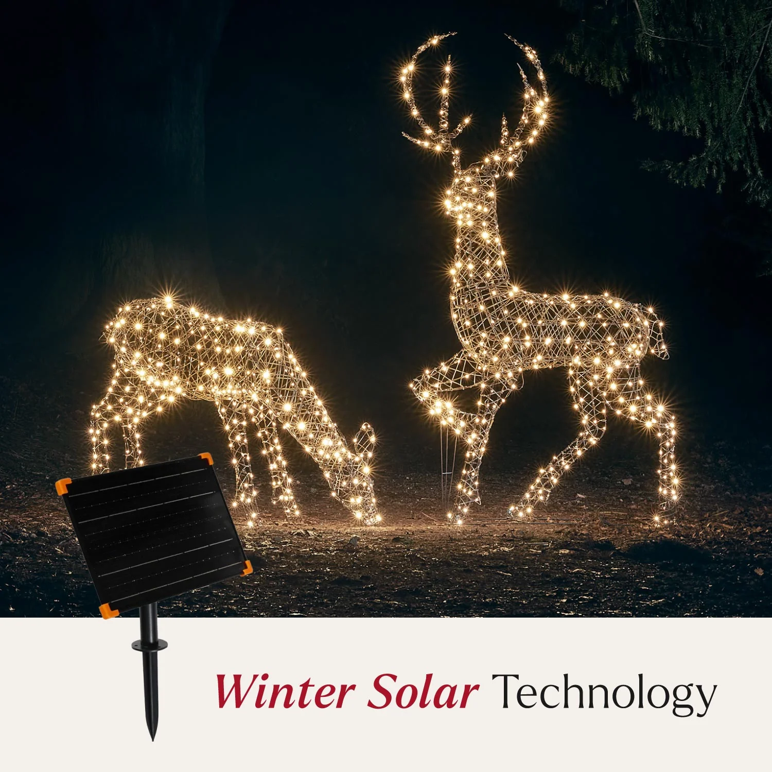2m Solar Powered Studley Rattan Stag Dual Colour LED Light Up Reindeer - Image 2