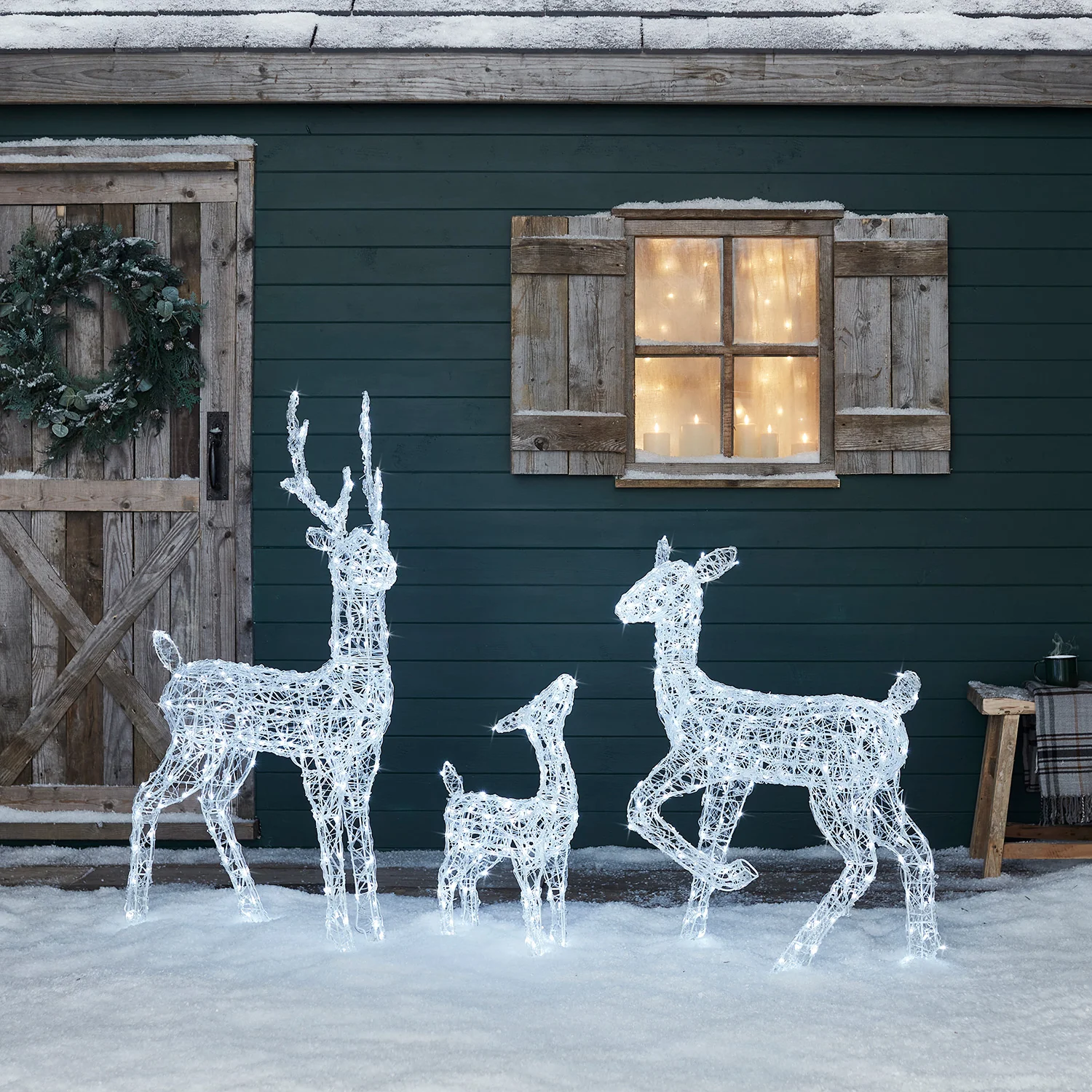 Solar Powered Swinsty Acrylic Light Up Reindeer Family - Image 4