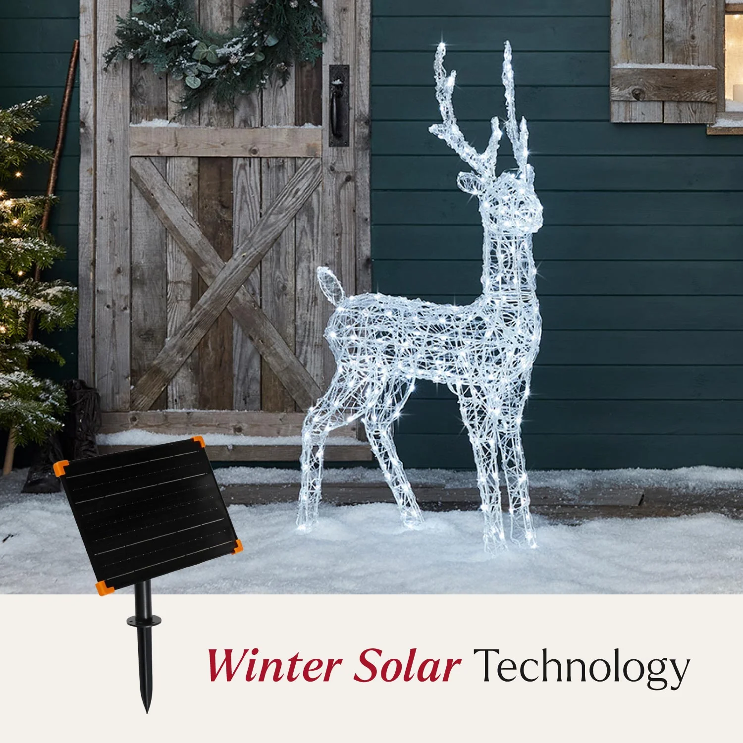 Solar Powered Swinsty Acrylic Stag Light Up Reindeer - Image 2