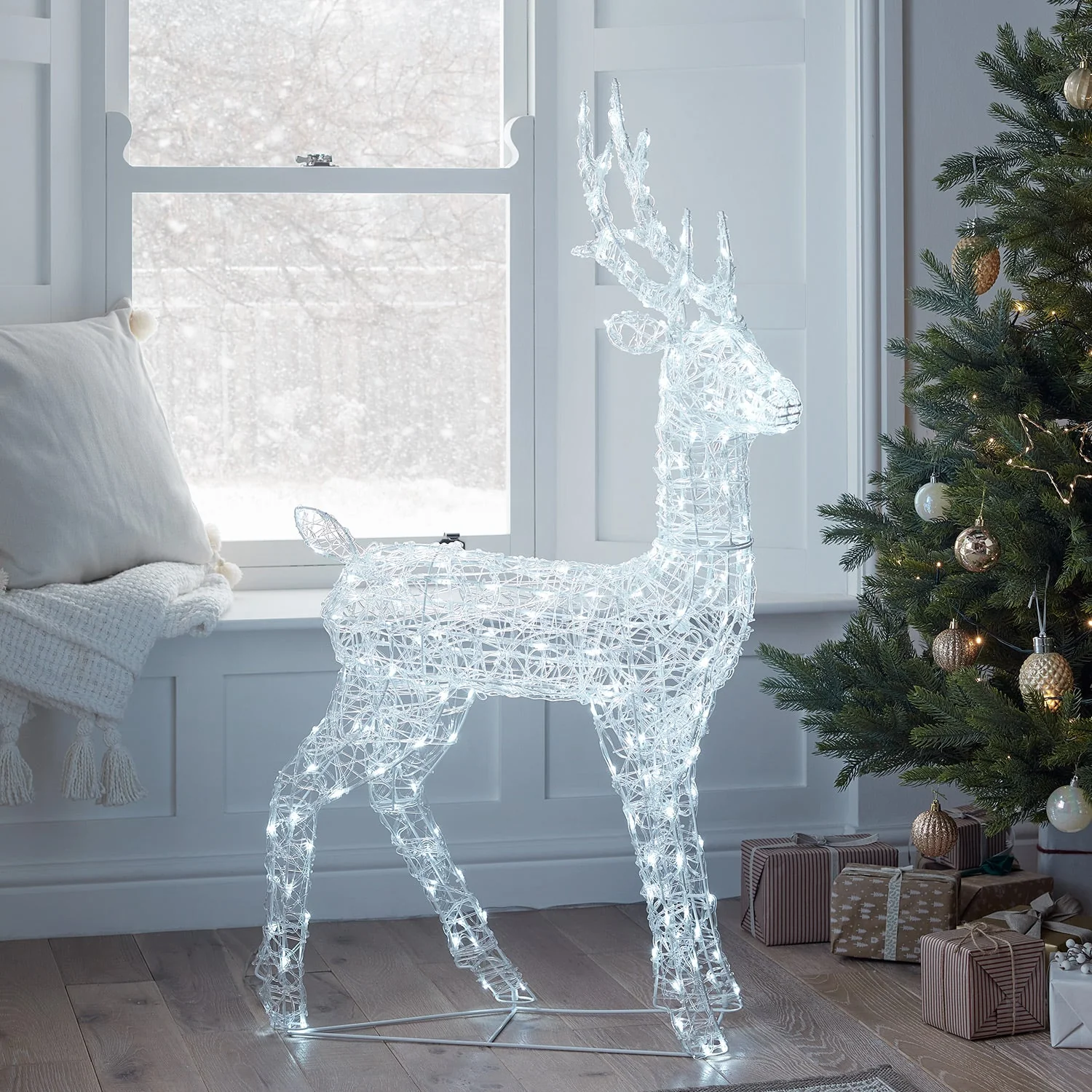 Solar Powered Swinsty Acrylic Stag Light Up Reindeer - Image 3