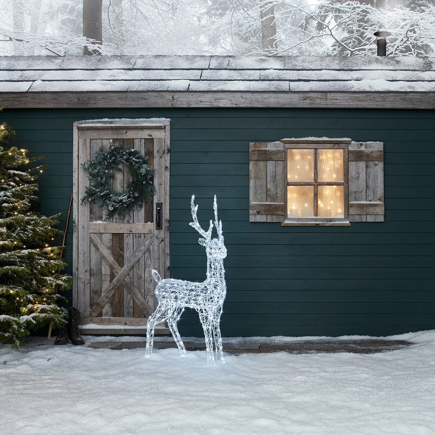 Solar Powered Swinsty Acrylic Stag Light Up Reindeer - Image 4