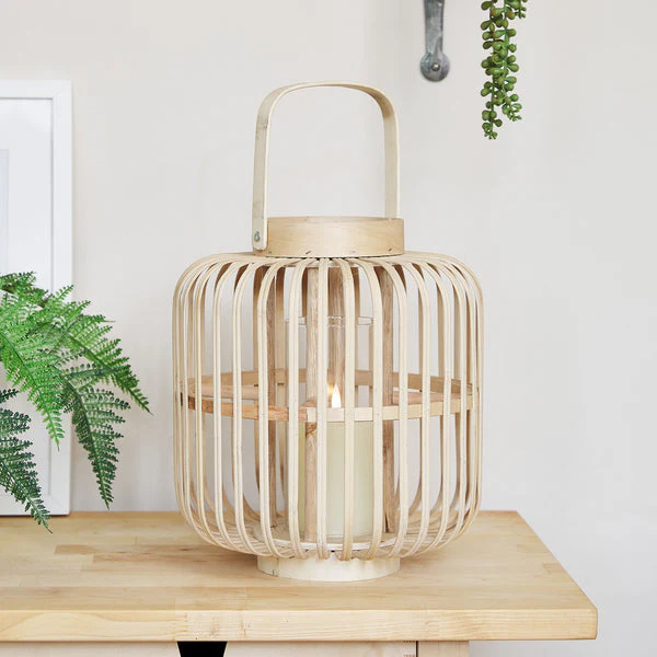Tall Bamboo Garden Lantern with TruGlow® Candle - Image 8