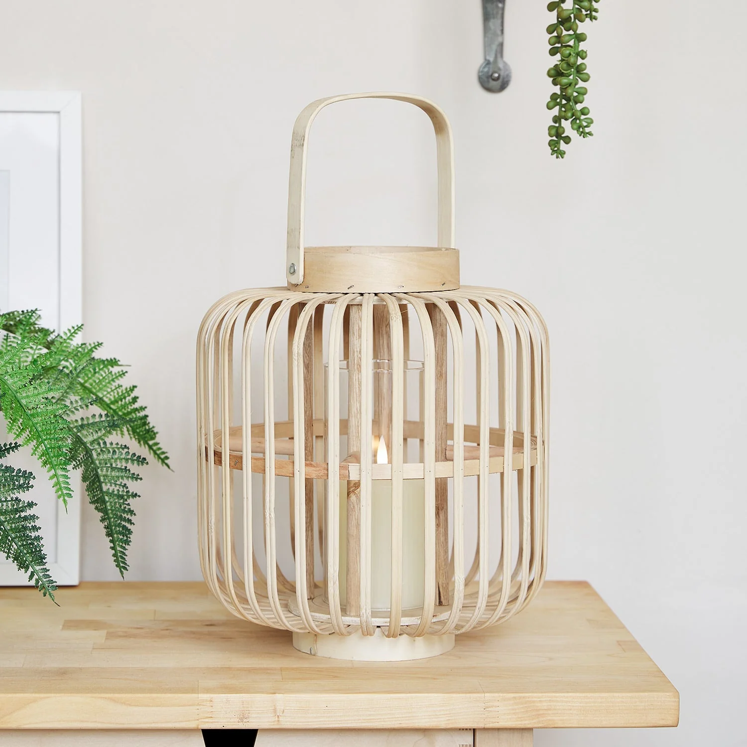 Tall Bamboo Garden Lantern with TruGlow® Candle - Image 9