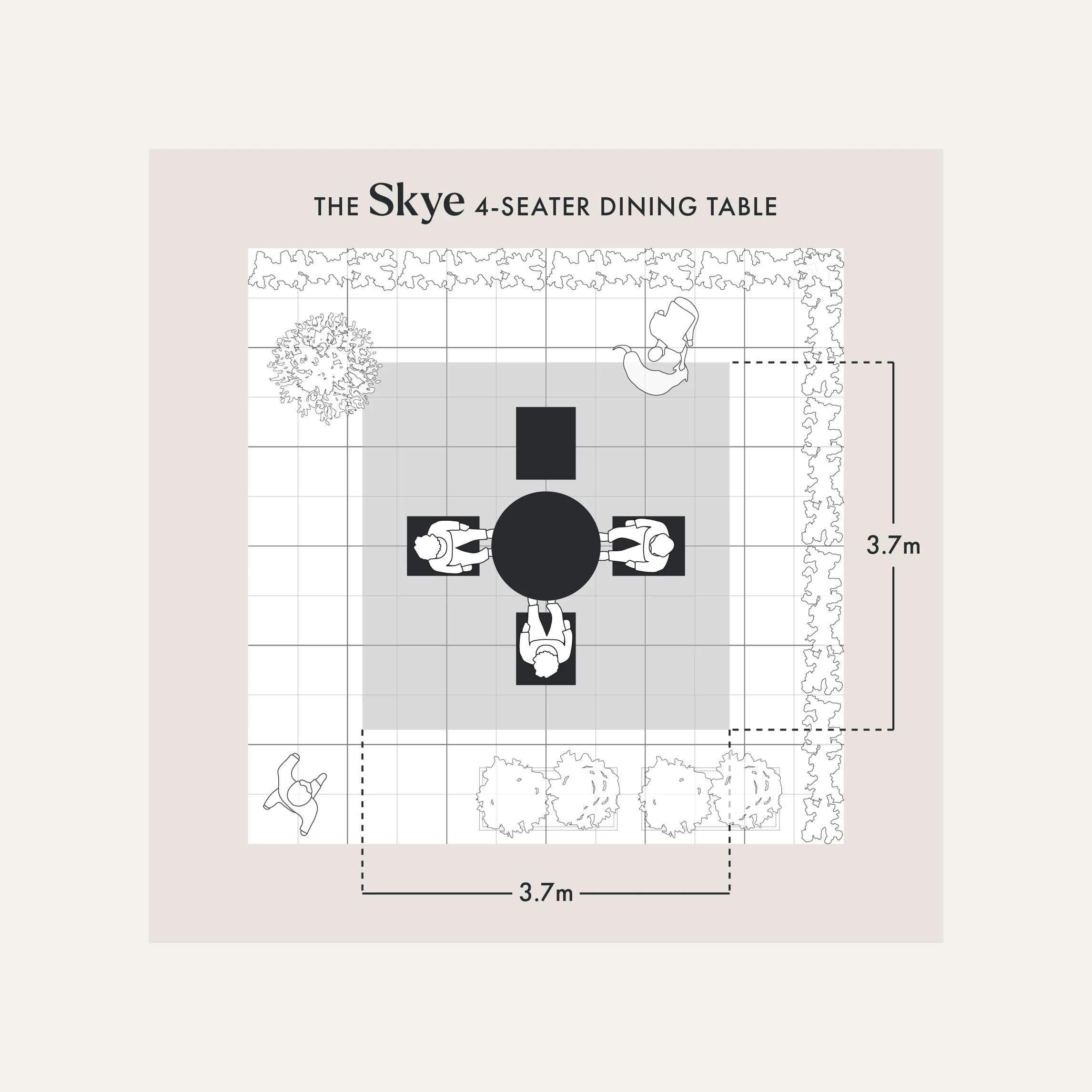 The Skye 4-Seater Dining Set - Image 2