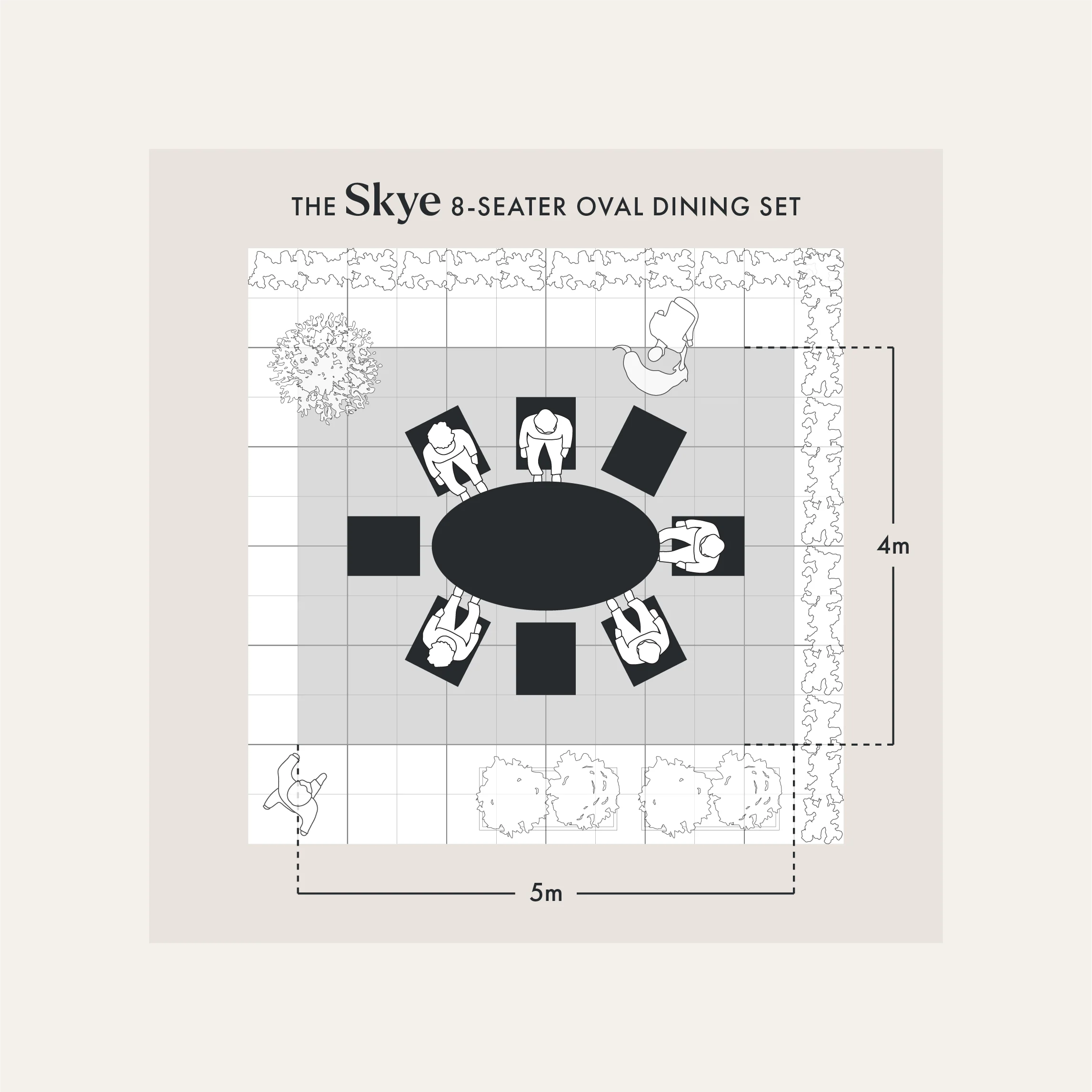 The Skye 8-Seater Oval Dining Set - Image 3