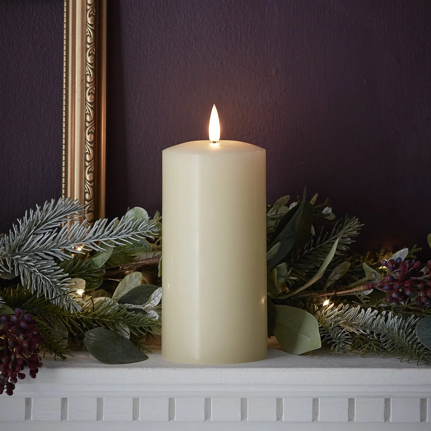 15cm TruGlow® Ivory LED Pillar Candle with Remote Control - Image 11