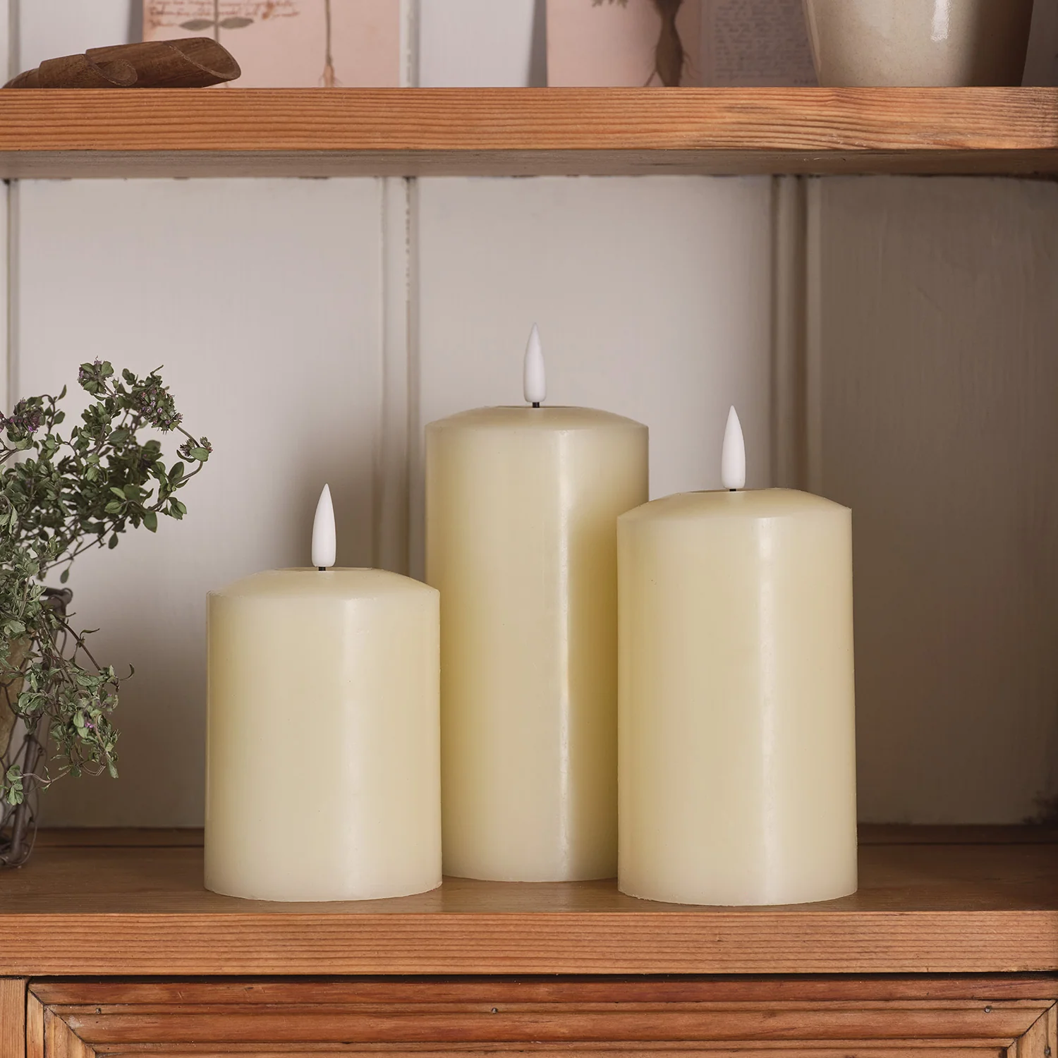 TruGlow® Ivory LED Pillar Candle Trio with Remote Control - Image 15