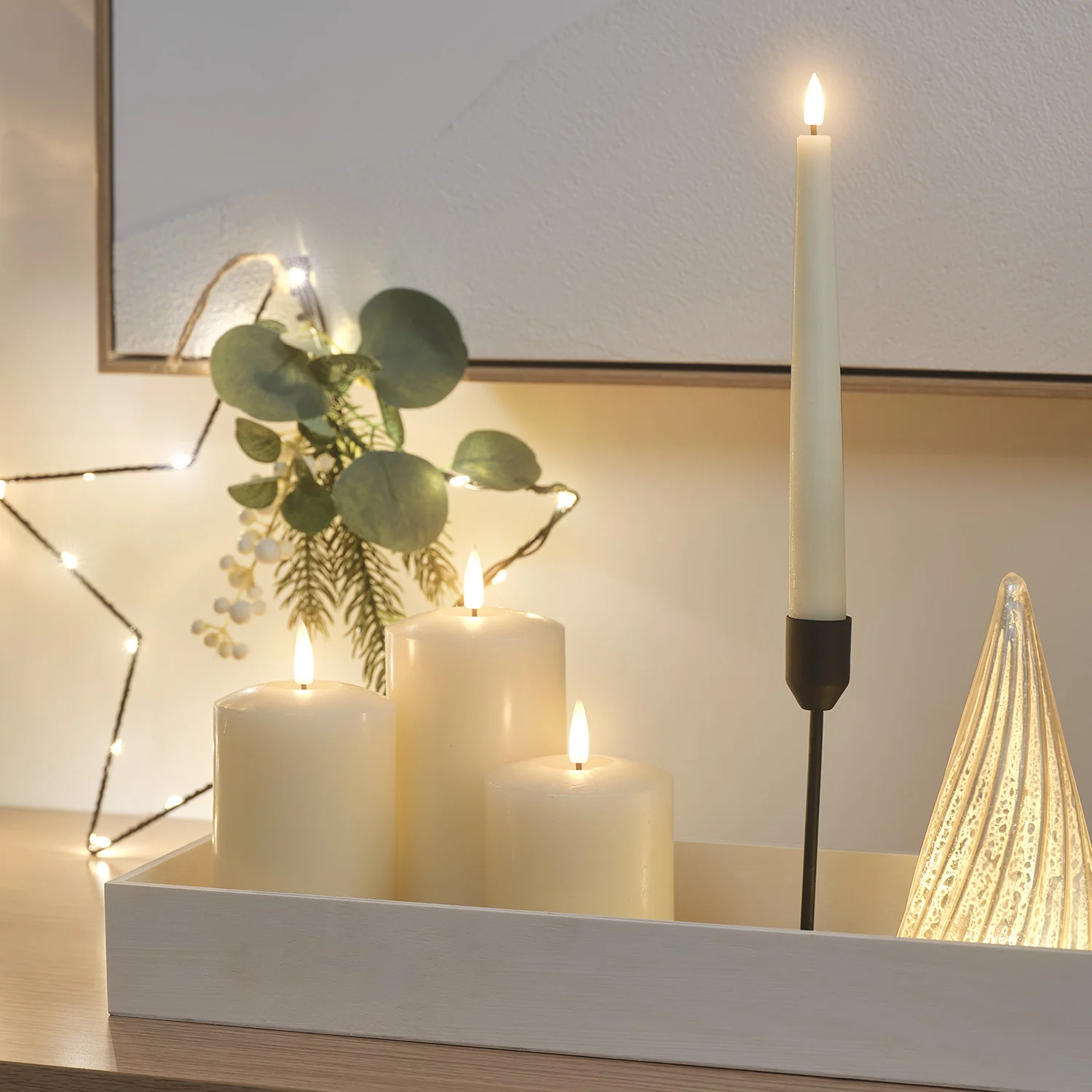 TruGlow® Ivory LED Pillar Candle Trio with Remote Control - Image 17