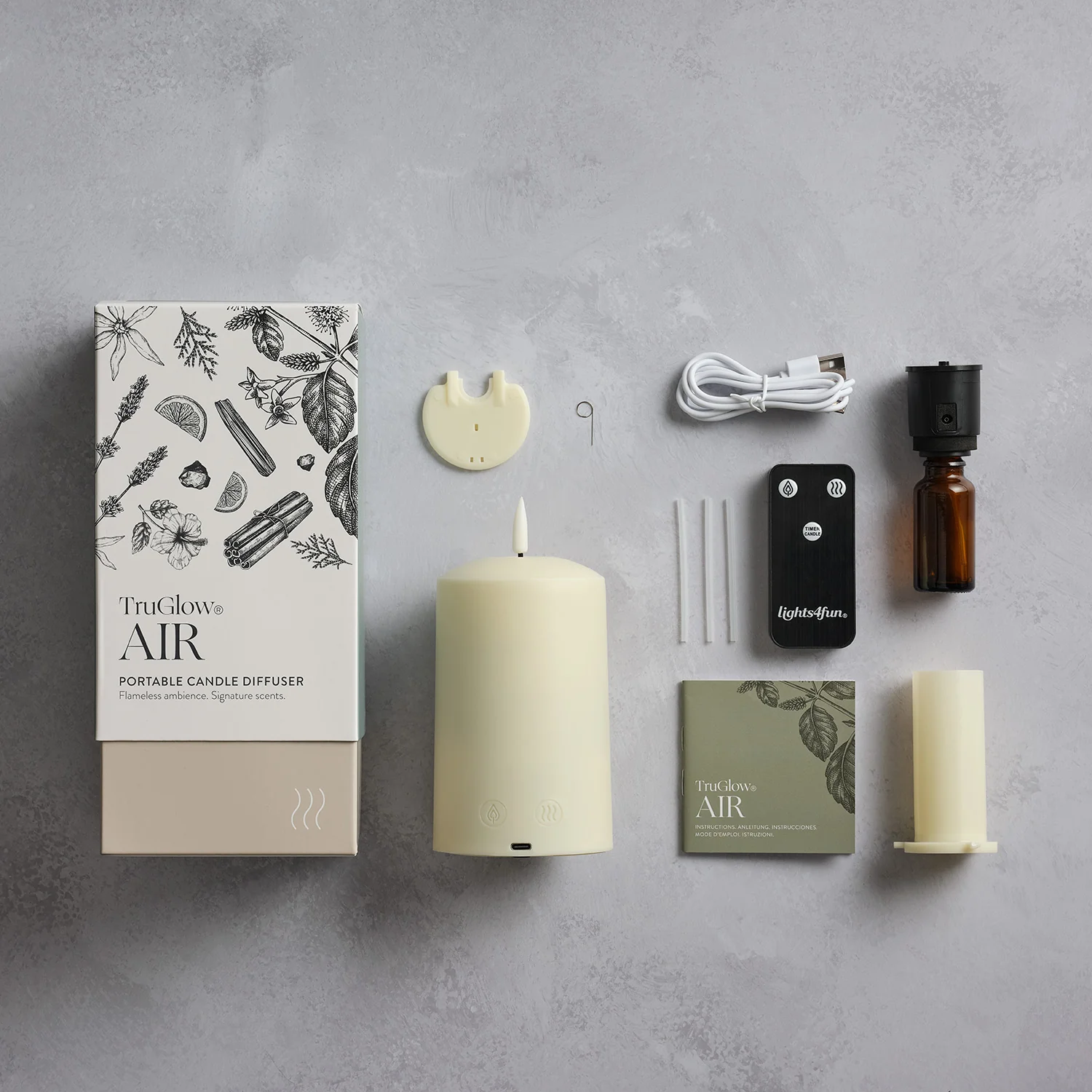 TruGlow AIR® Portable Candle Diffuser & Autumn Winter Diffuser Oil Bundle - Image 6