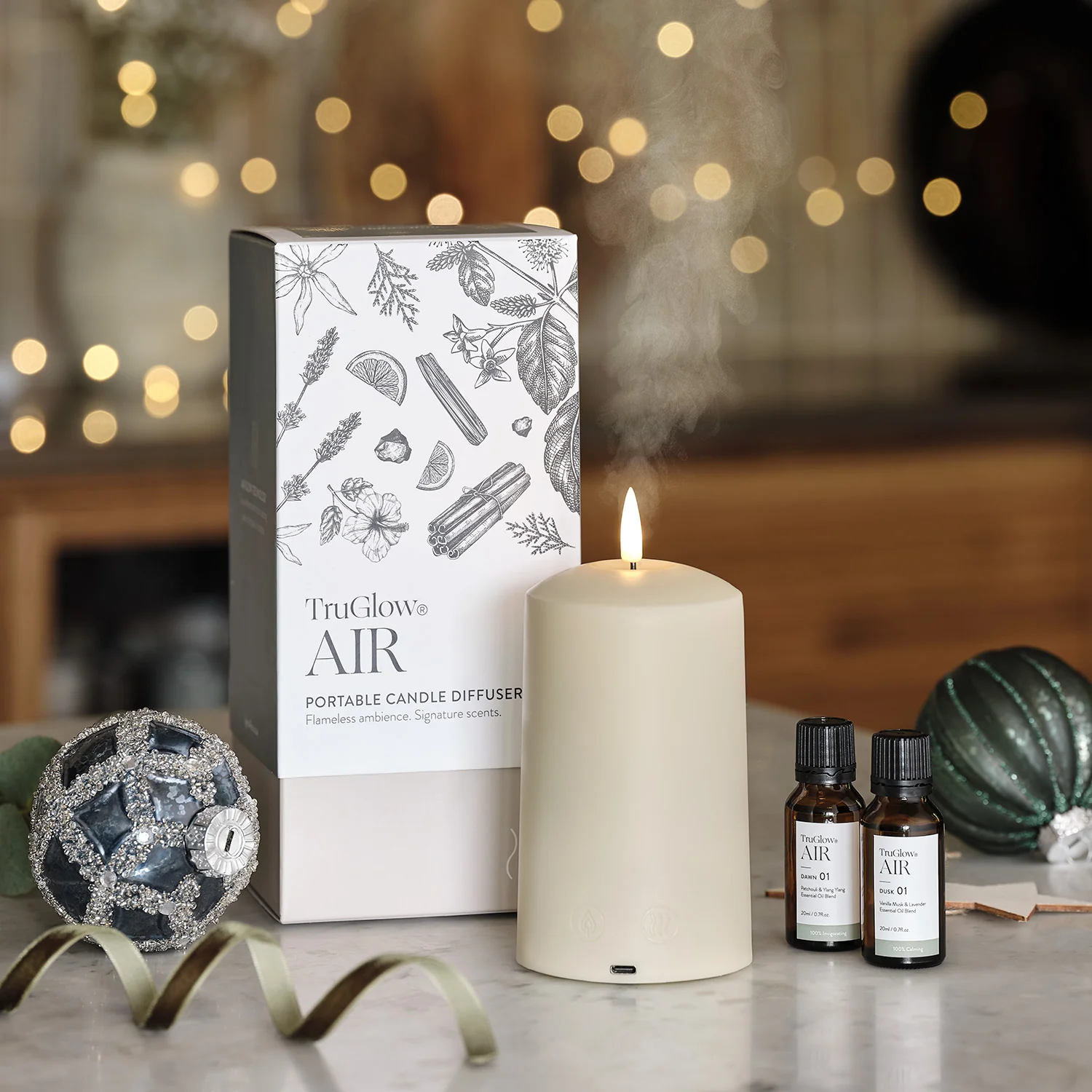 TruGlow AIR® Portable Candle Diffuser & Dawn Dusk Diffuser Oil Bundle - Image 10