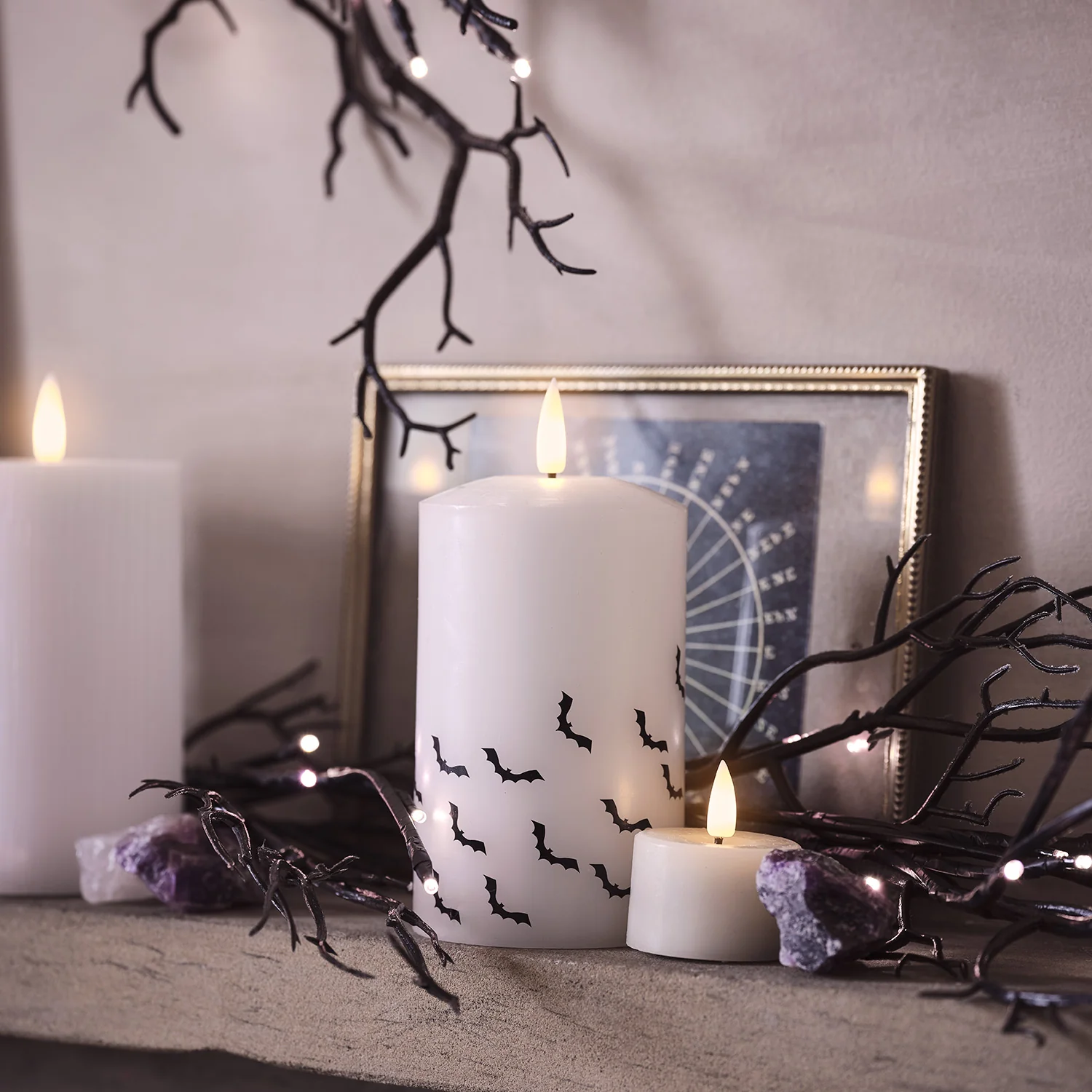 TruGlow® Bat Design LED Pillar Candle Trio - Image 7