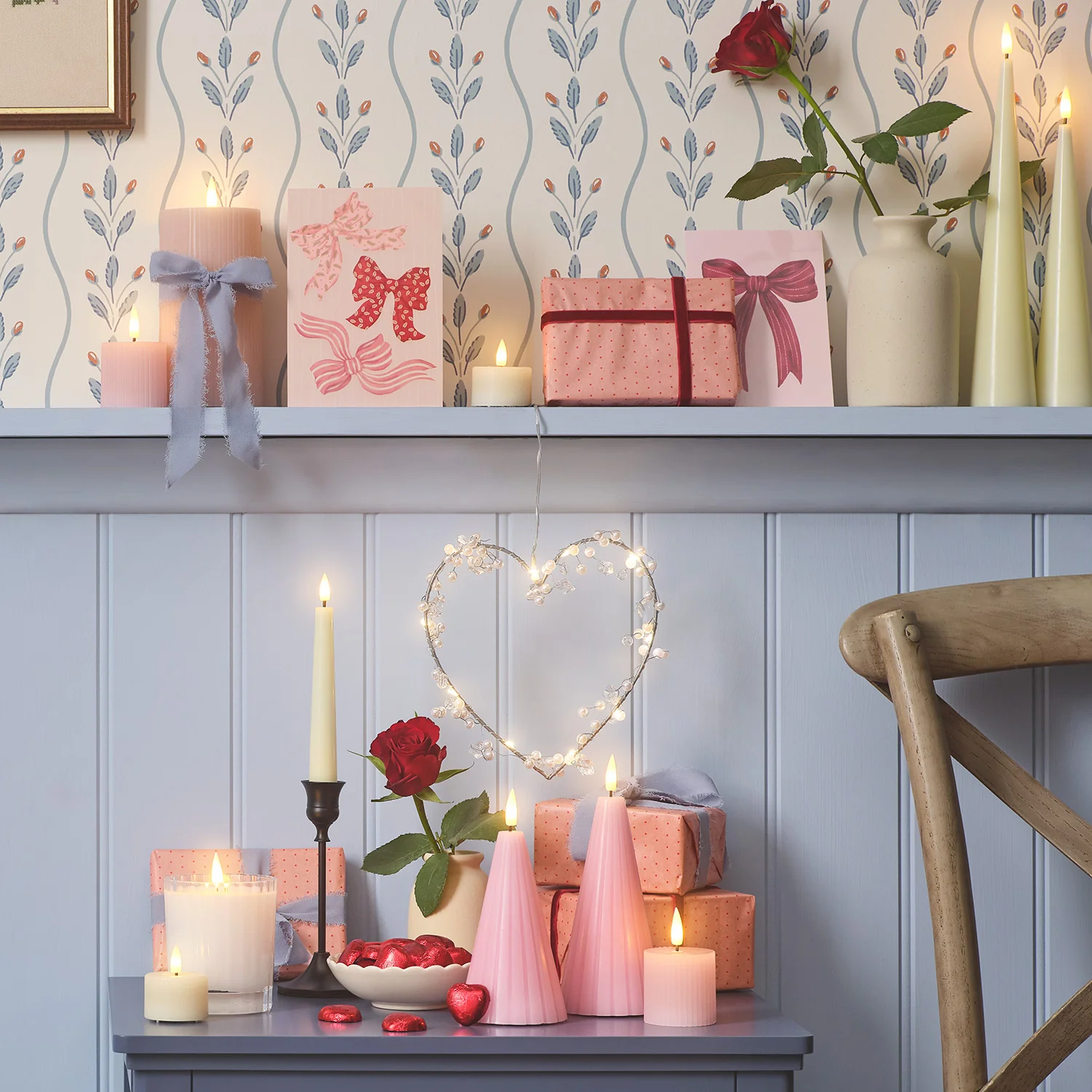 TruGlow® Blush Pink Fluted Cone LED Pillar Candle Duo with Remote Control - Image 6