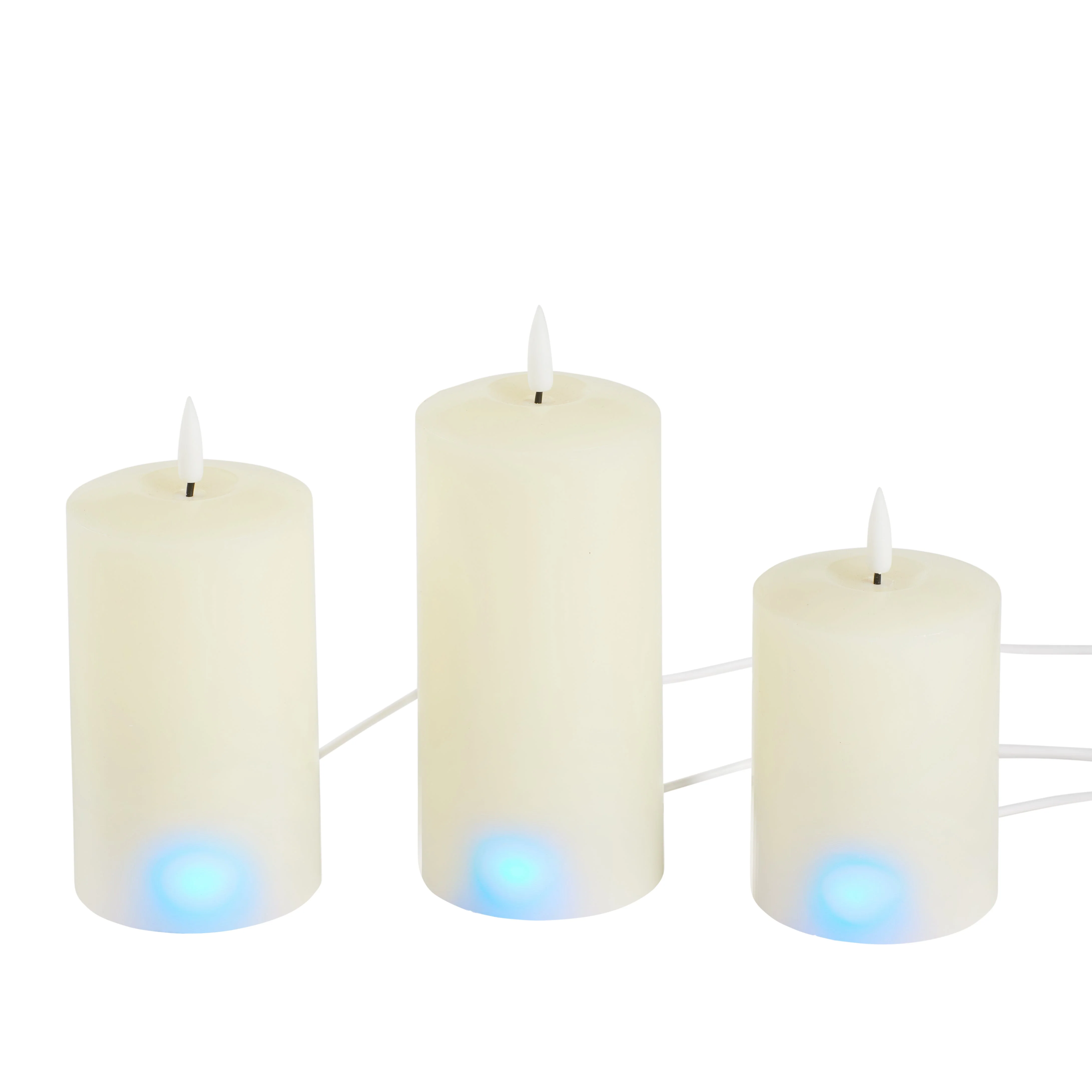 TruGlow® Ivory Rechargeable LED Pillar Candle Trio - Image 4