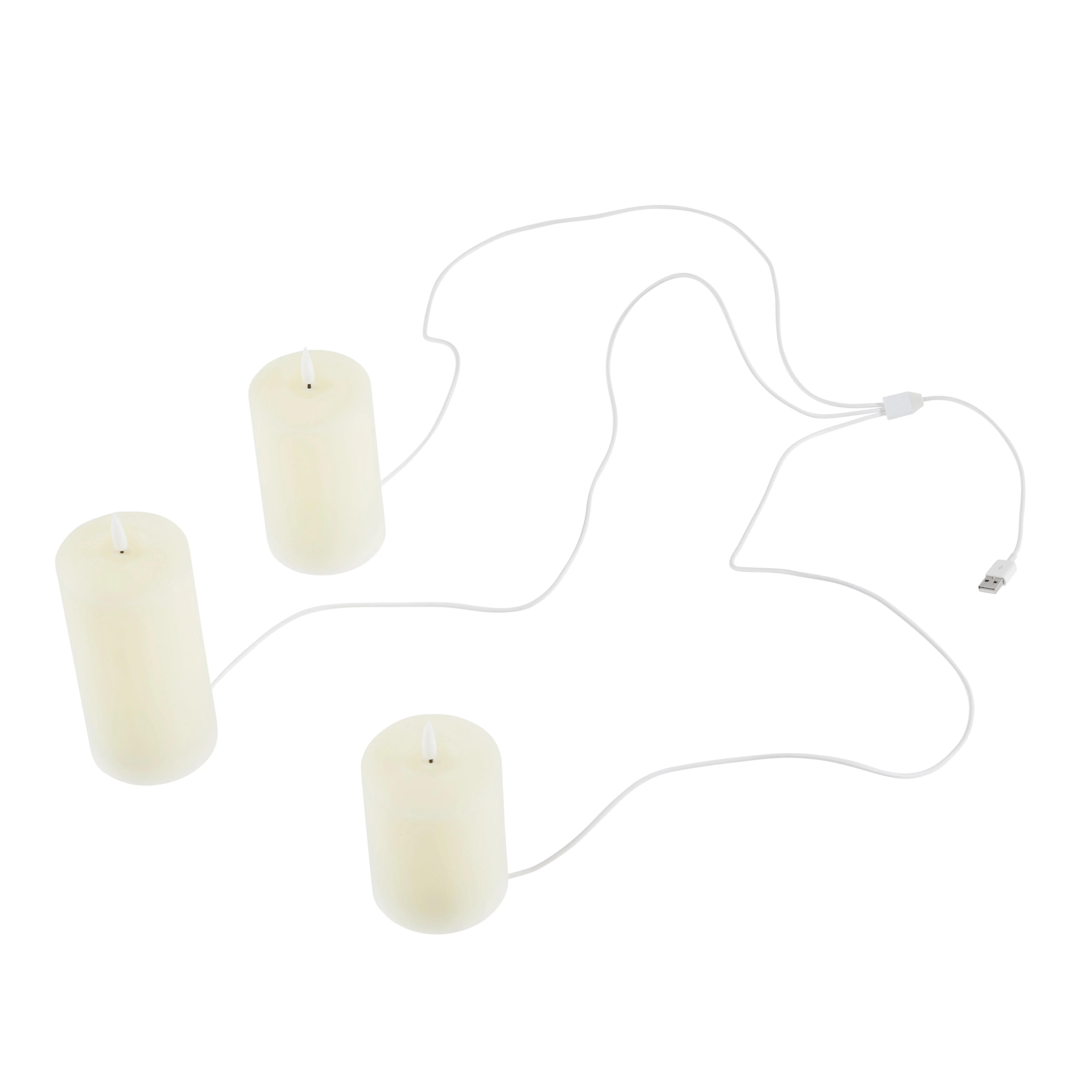 TruGlow® Ivory Rechargeable LED Pillar Candle Trio - Image 5