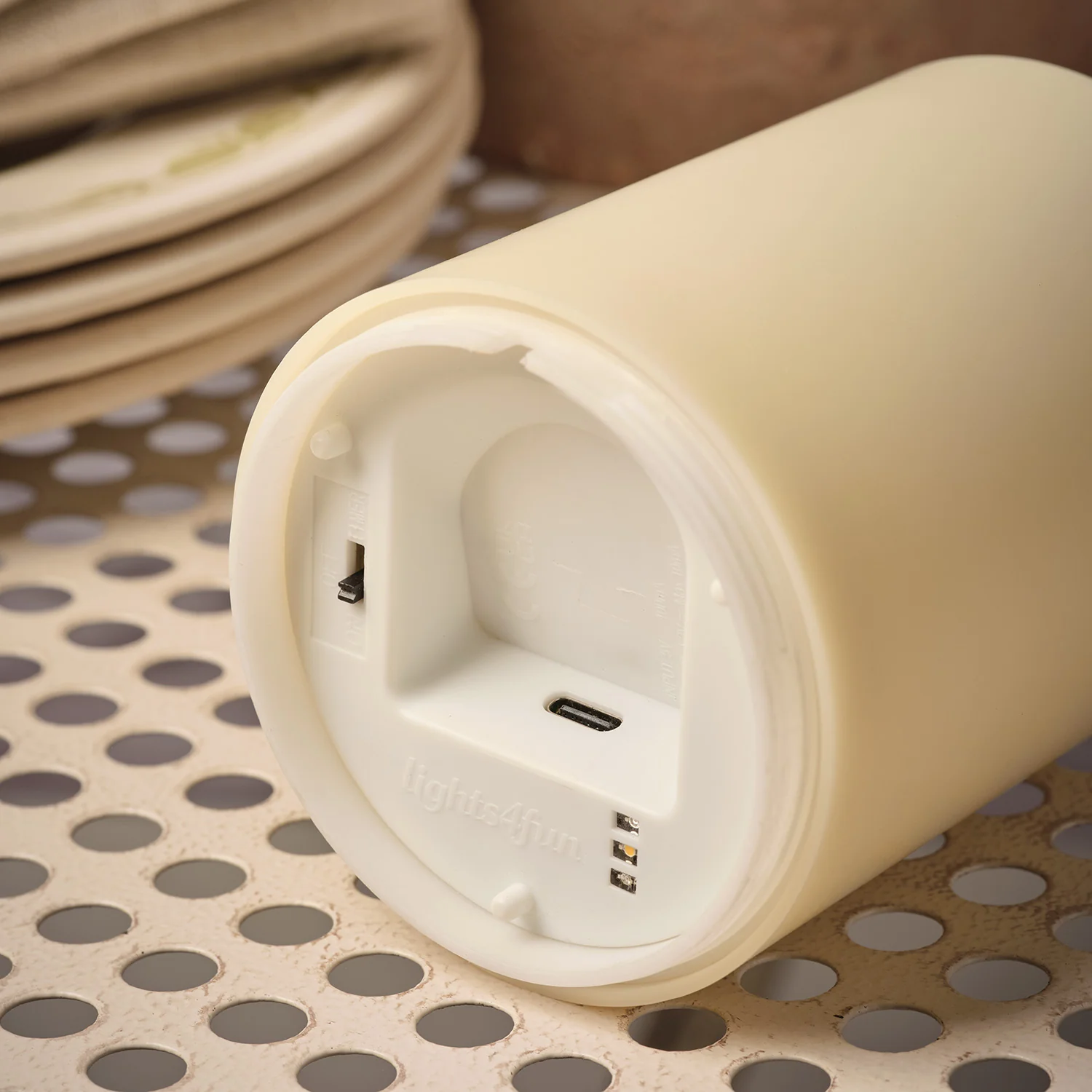 TruGlow® Rechargeable Outdoor Pillar Candle Trio - Image 5