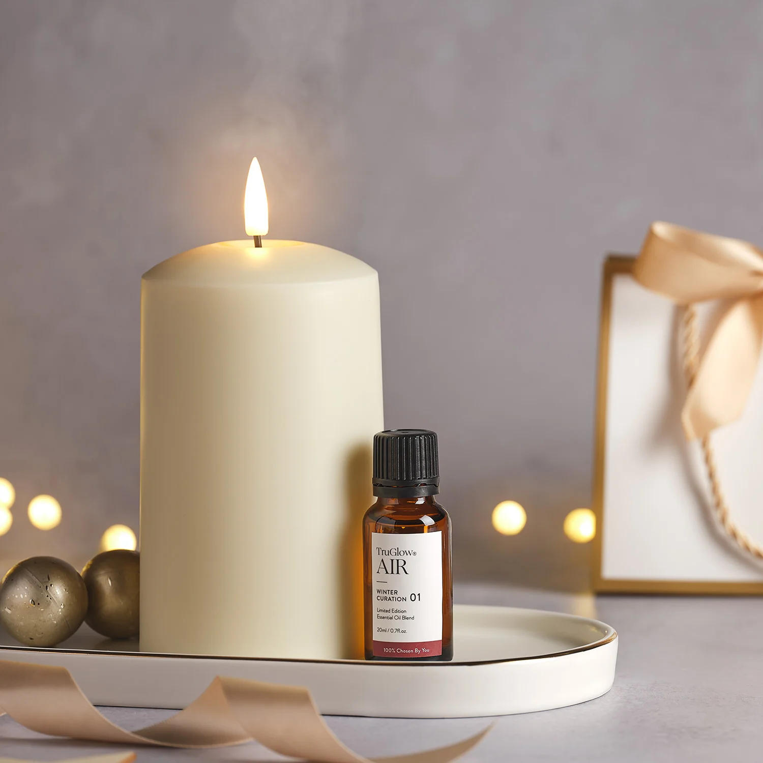 TruGlow AIR® Portable Candle Diffuser & Christmas Morning Fragrance Oil Bundle, Chosen by You - Image 2