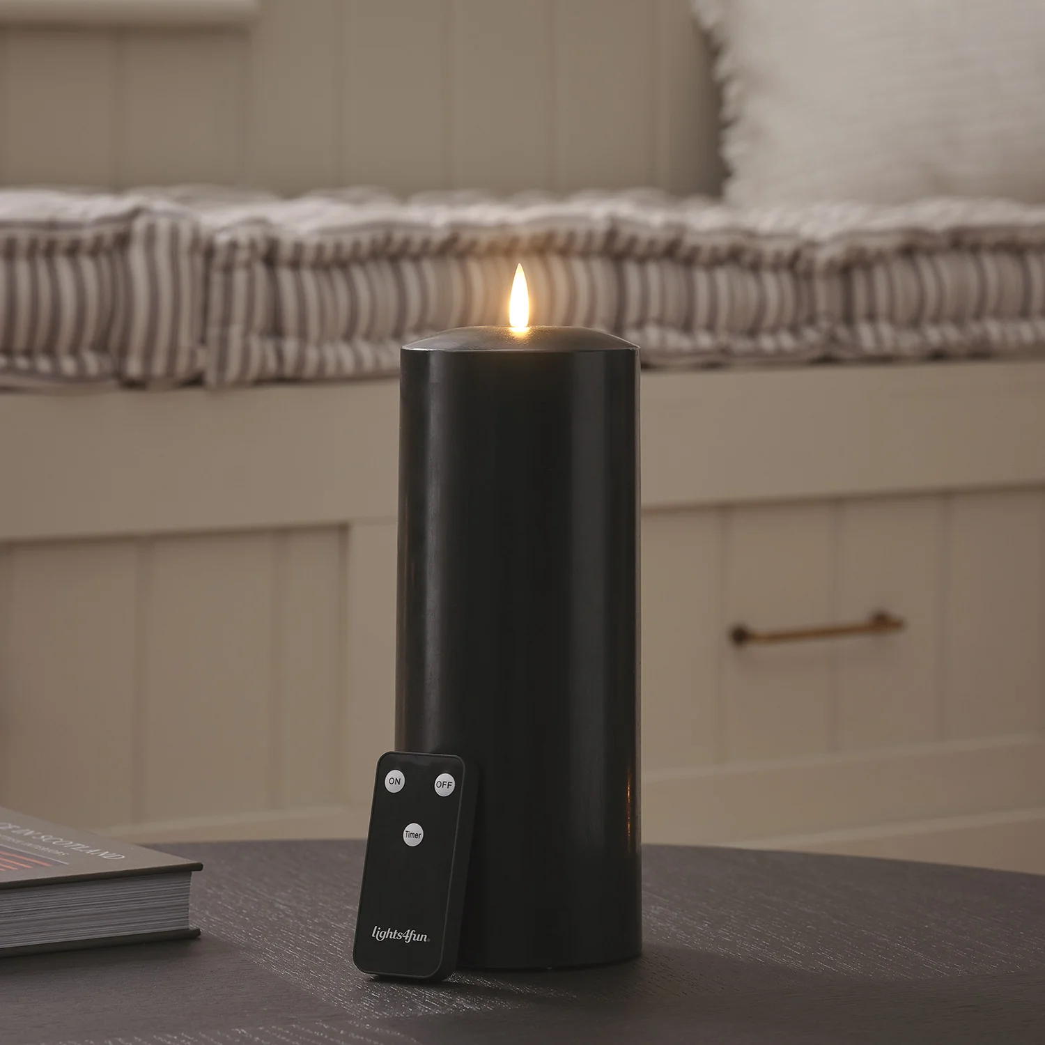 TruGlow® Black LED Chapel Candle 25cm - Image 3