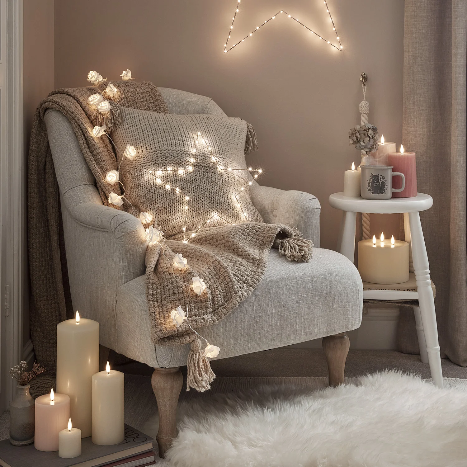 TruGlow® Blush Pink Ribbed LED Pillar Candle Trio - Image 4