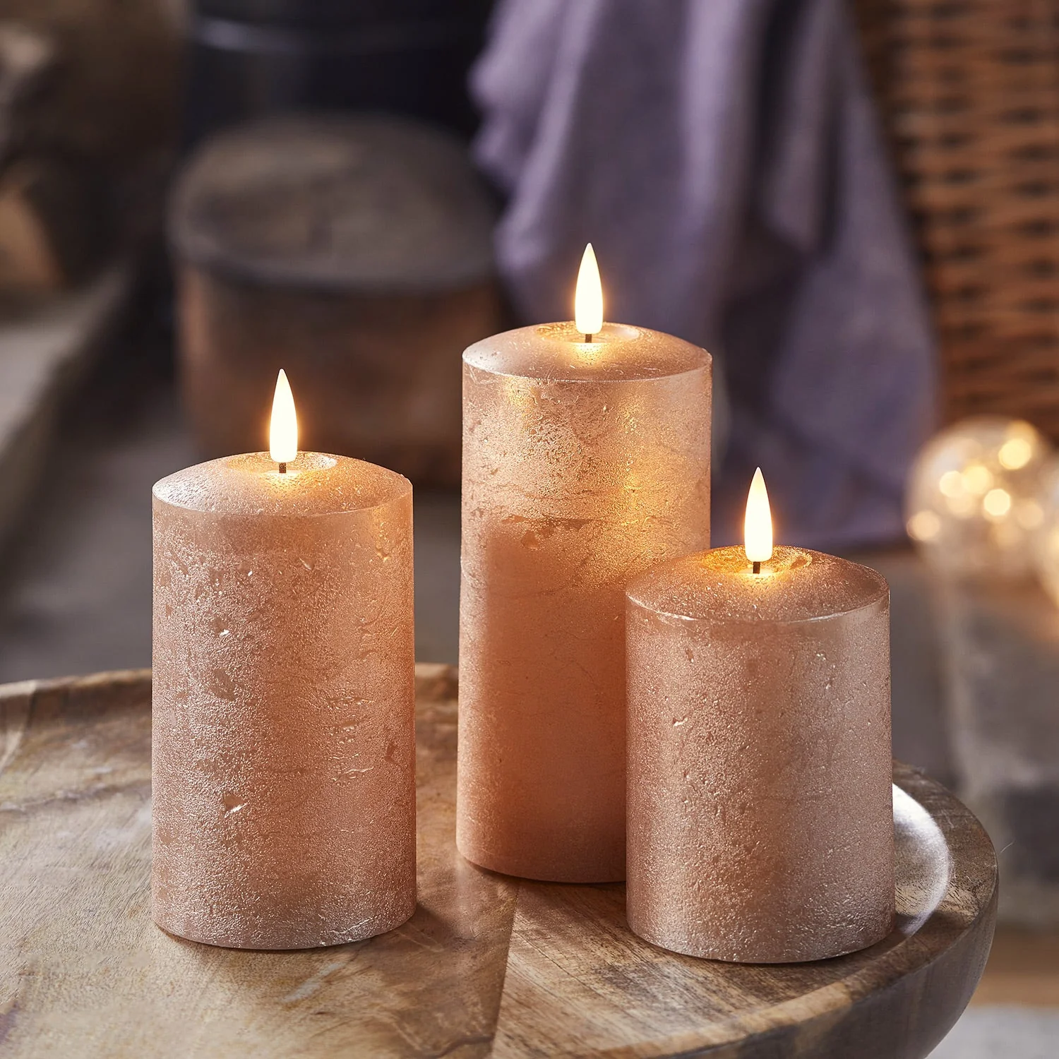 TruGlow® Copper LED Autumn Candle Trio - Image 3