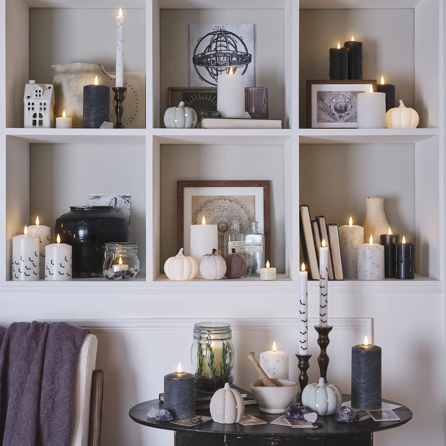 TruGlow® Dark Grey Distressed LED Pillar Candle Trio - Image 4