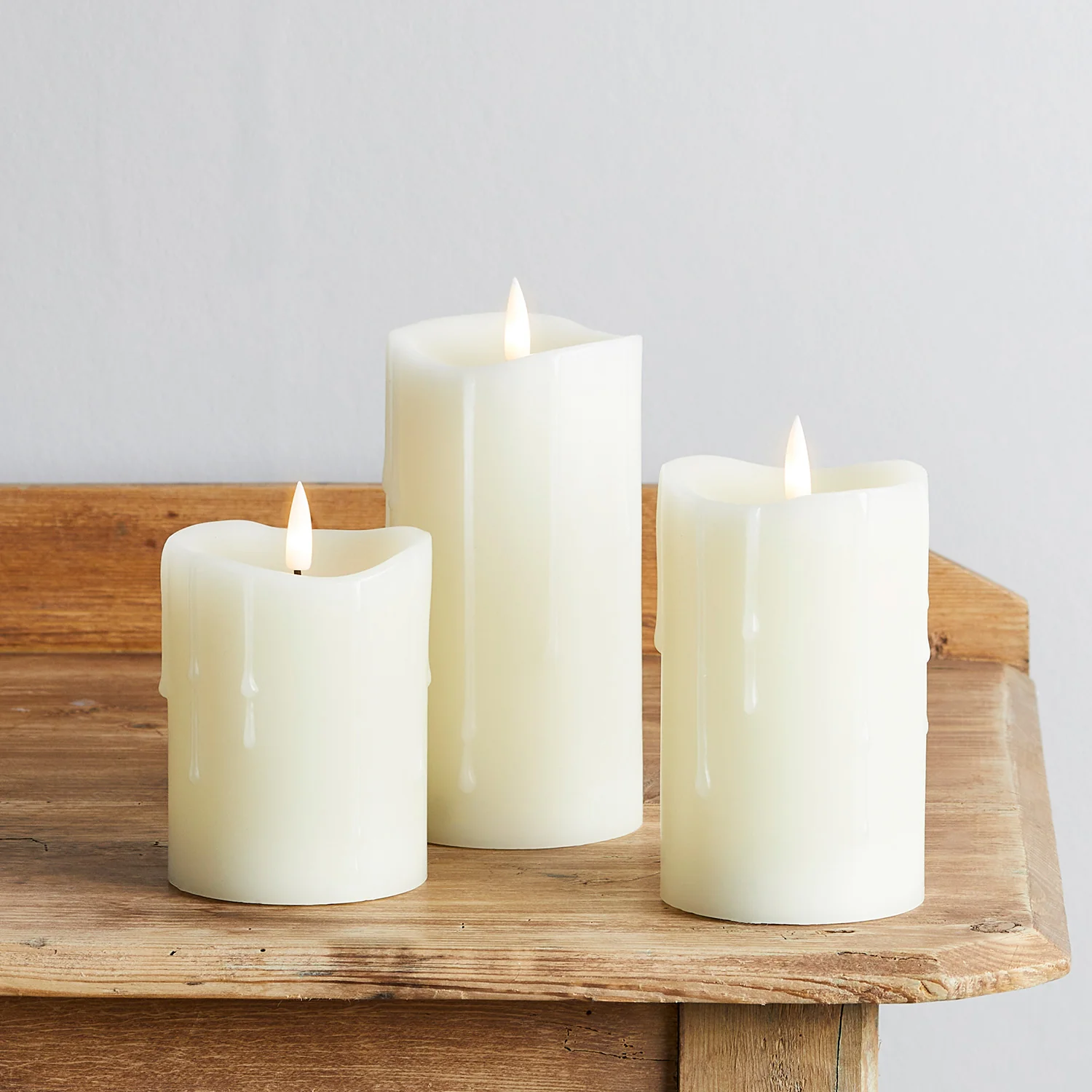 TruGlow® Dripping Wax LED Pillar Candle Trio - Image 3