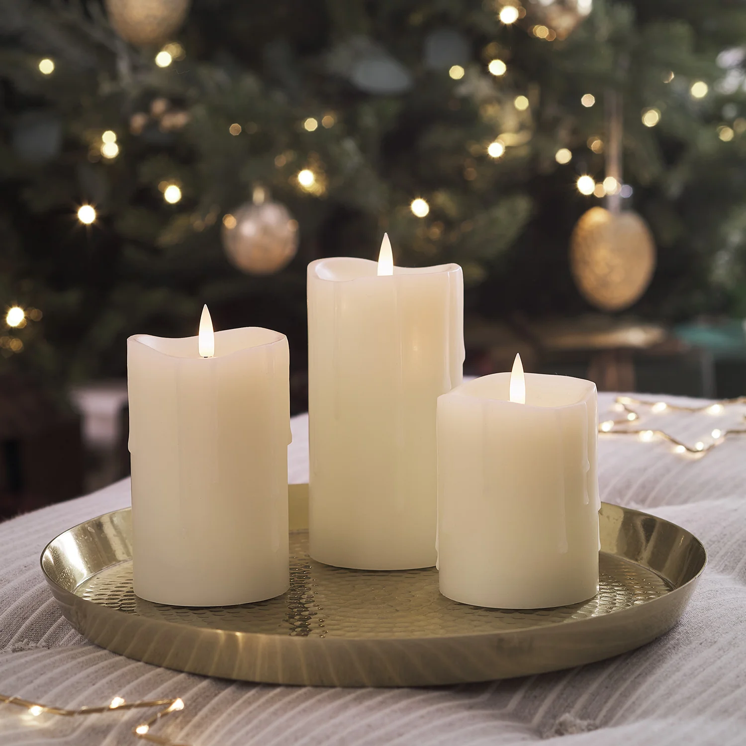 TruGlow® Dripping Wax LED Pillar Candle Trio - Image 4