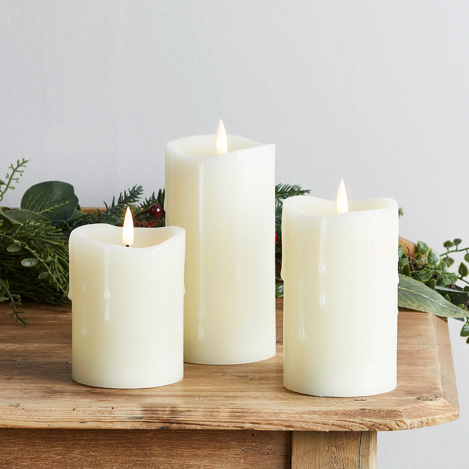 TruGlow® Dripping Wax LED Pillar Candle Trio - Image 5