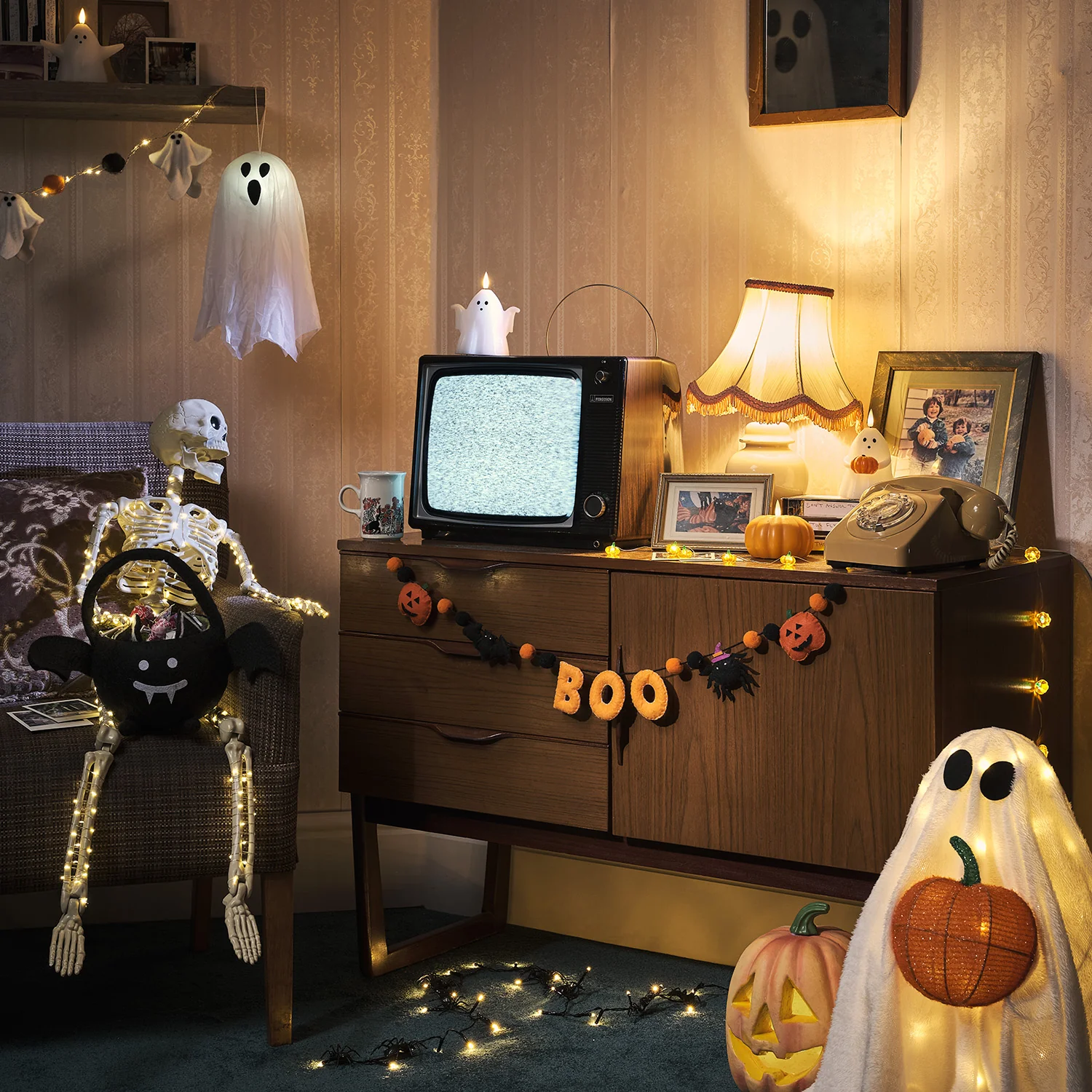 TruGlow® Ghost with Pumpkin LED Candle - Image 4