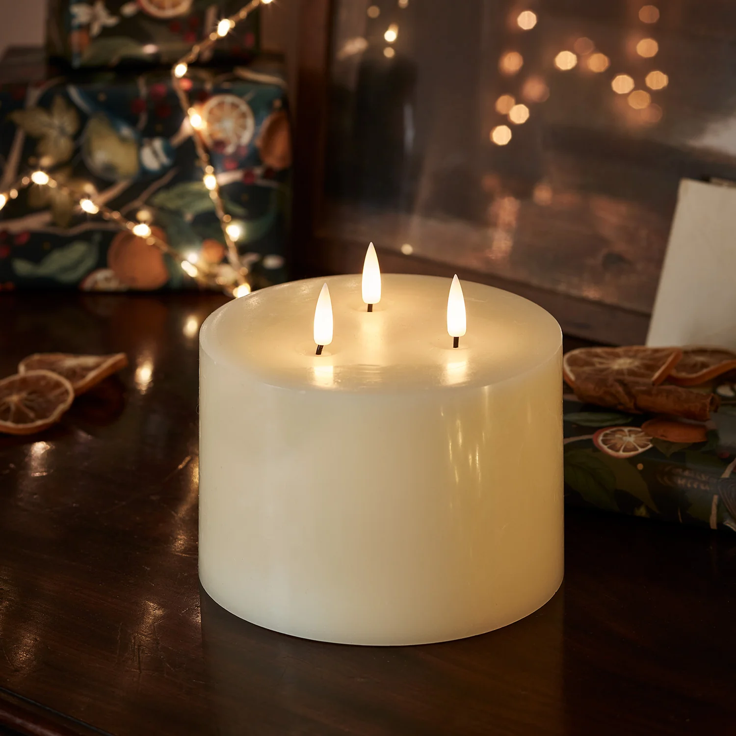 TruGlow® Ivory LED 3 Wick Candle - Image 10
