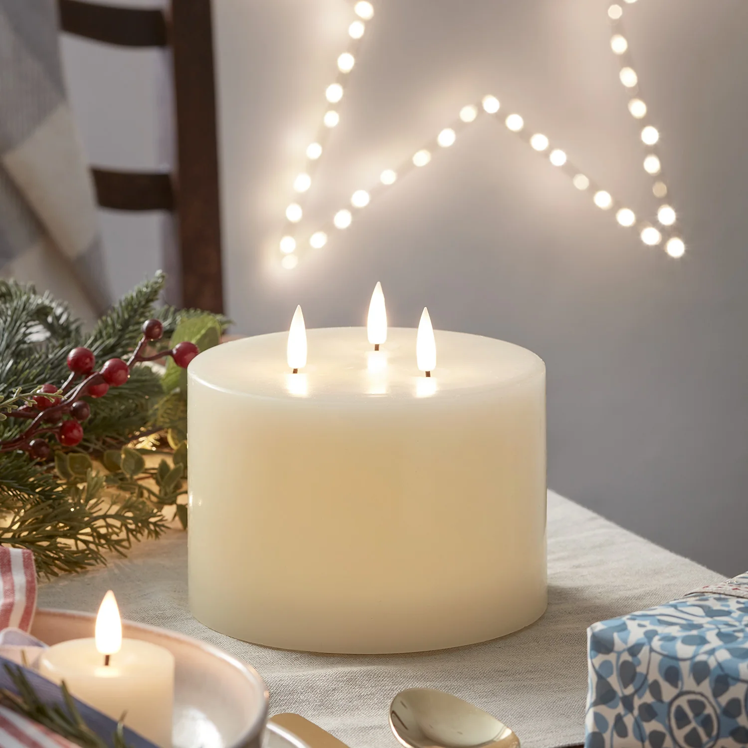 TruGlow® Ivory LED 3 Wick Candle - Image 11