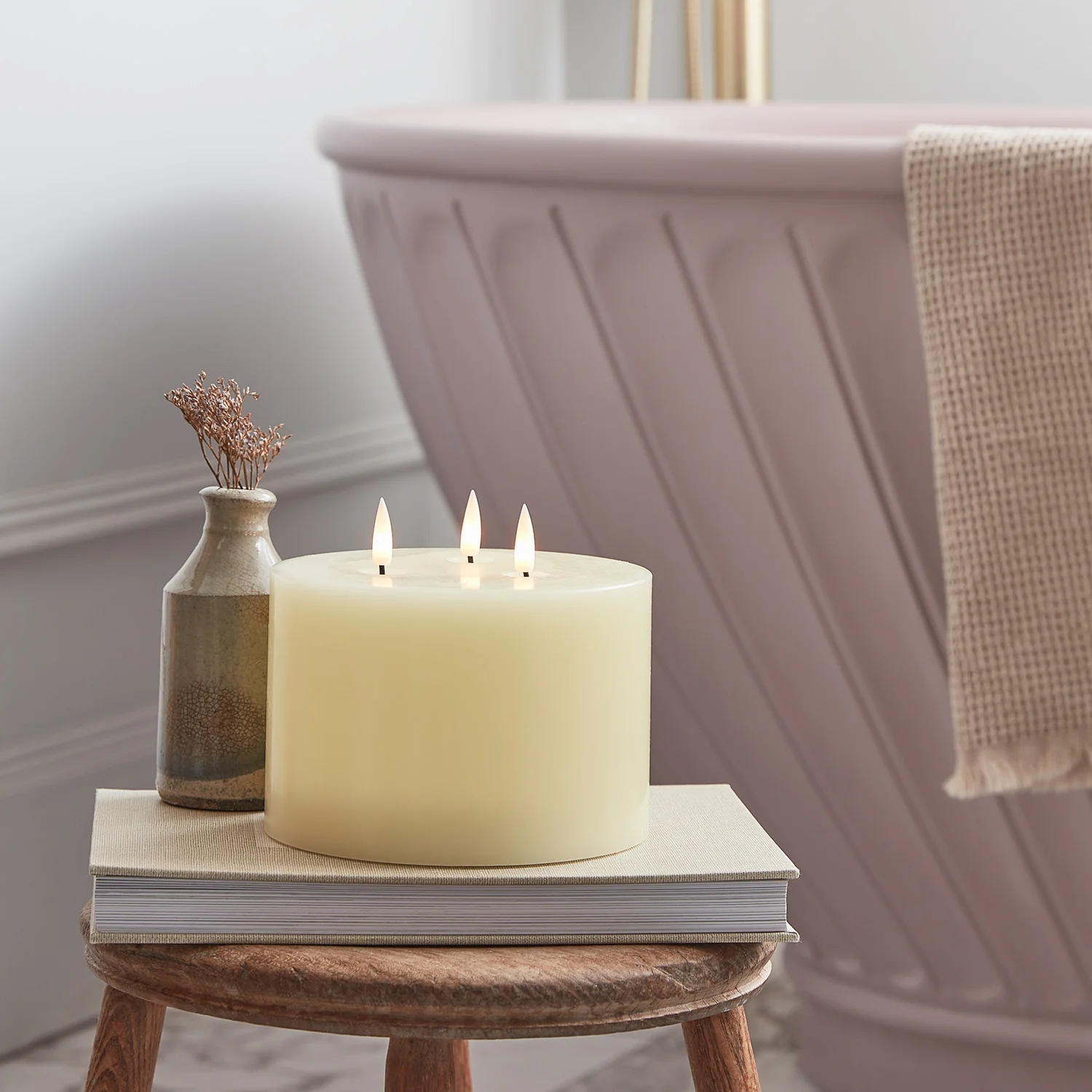 TruGlow® Ivory LED 3 Wick Candle - Image 2